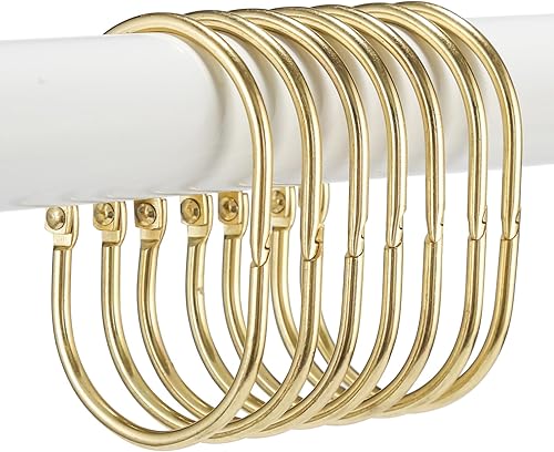 Goowin - 24 anillos para cortina de ducha, ganchos para cortina de ducha, anillos de ducha ovalados para cortina, anillos de cortina de ducha