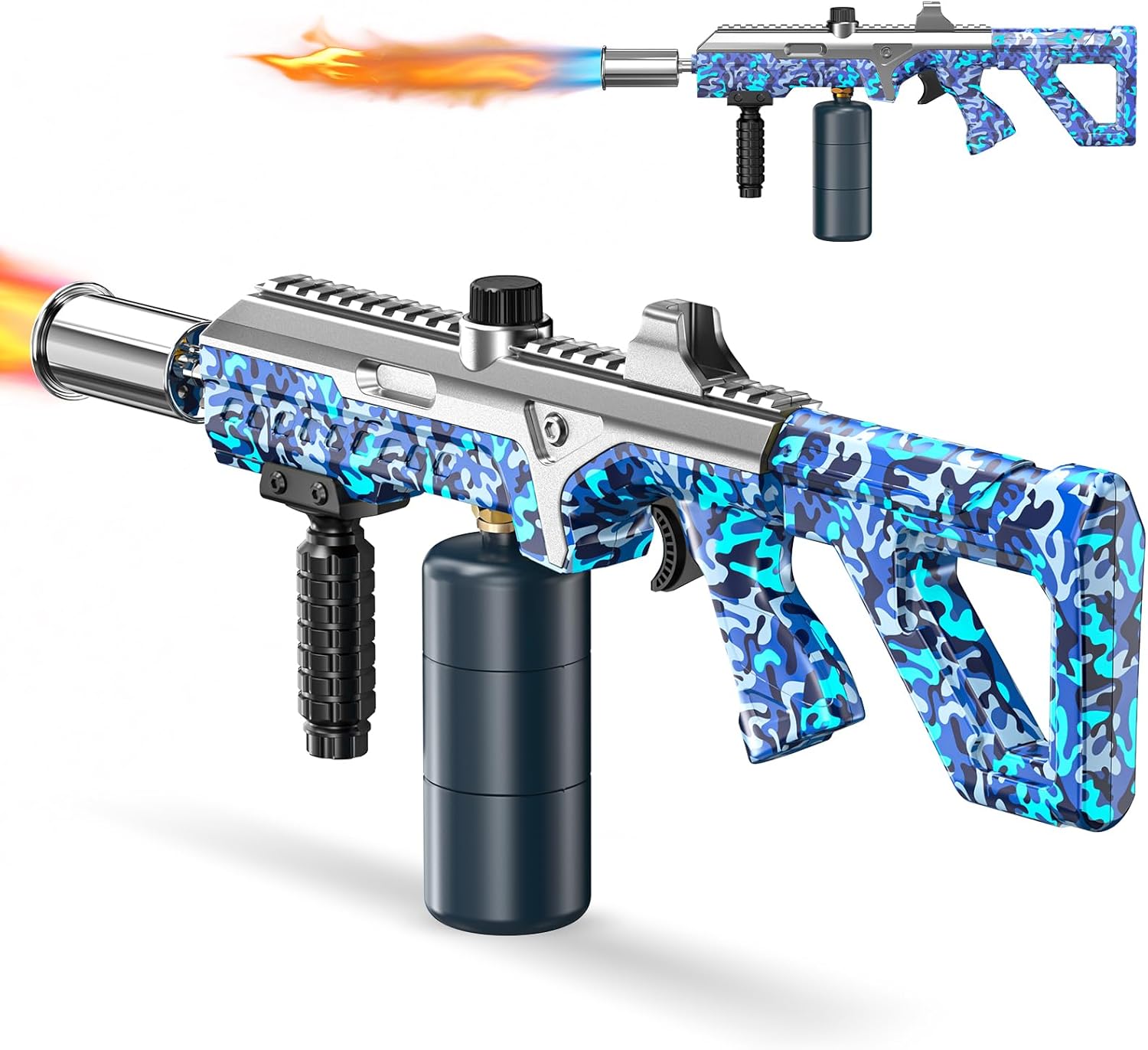 Powerful Propane Torch, Adjustable Flame Kitchen Torch for BBQ, Gas Welding, Steak Searing, Weed Burning and Campfire Ignition (Tank Not Included) (Navy Blue)