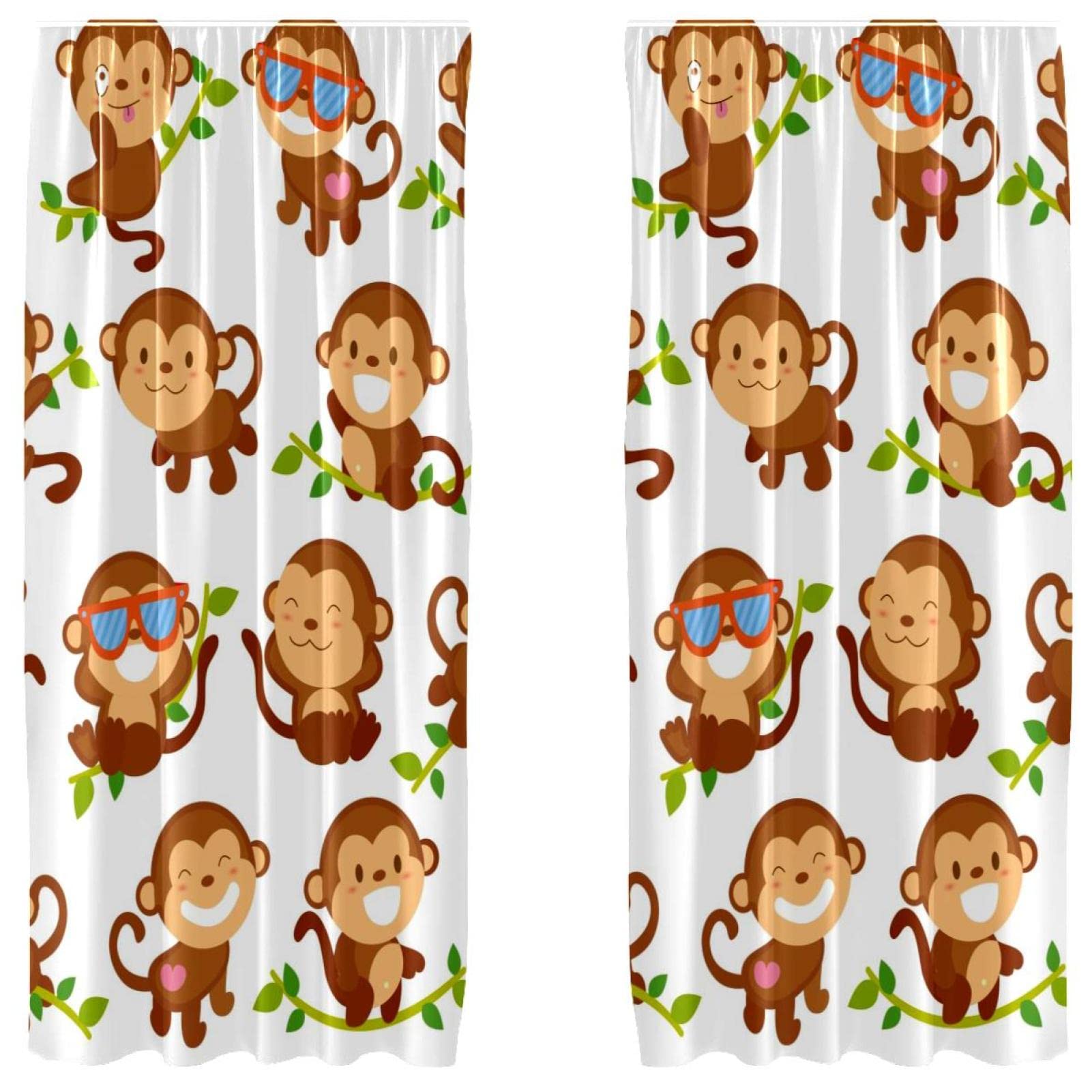 Rideaux occultants singe drôle pour chambre d'enfant 140x213 cm