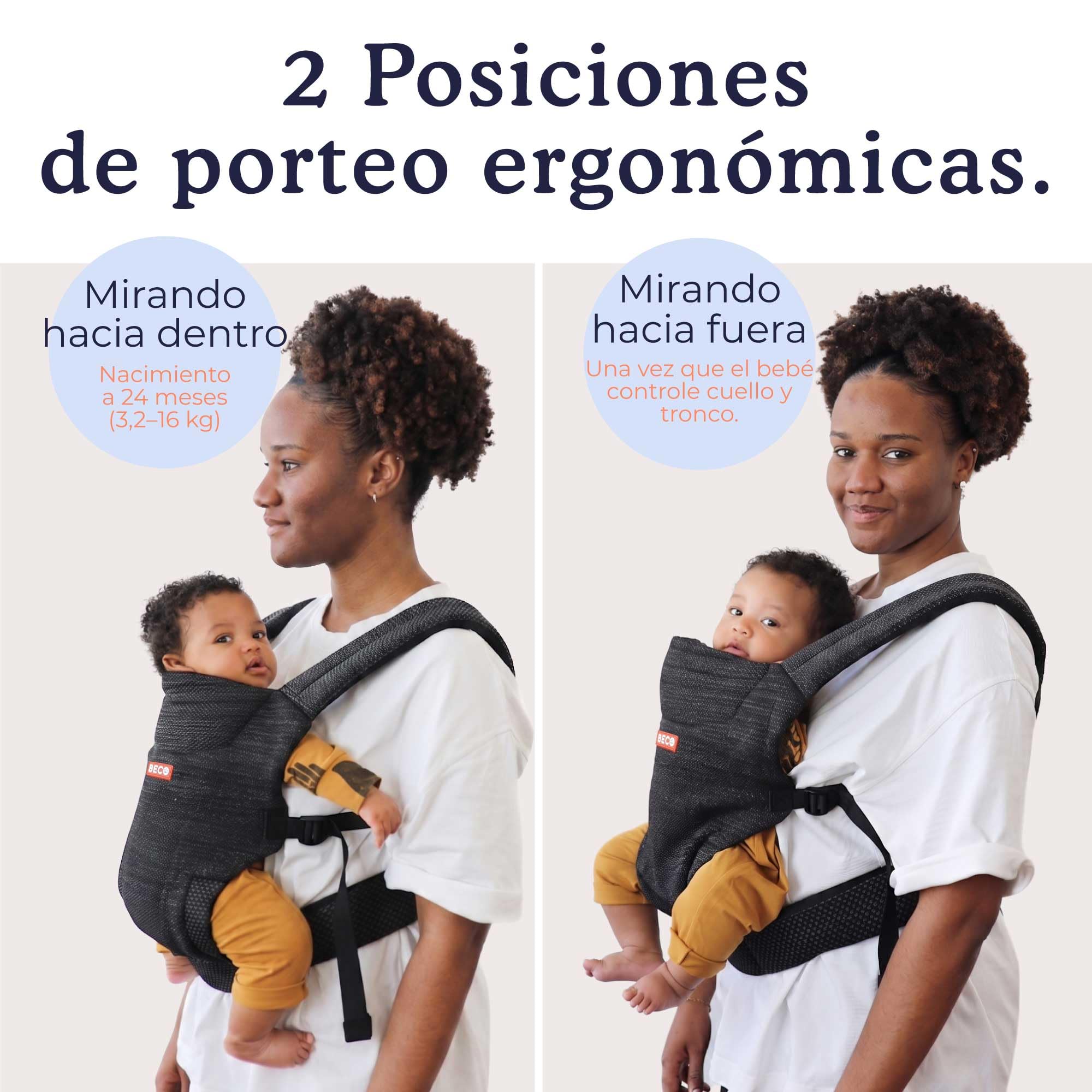 Beco Weave Portabebés Ergonómico para Recién Nacidos, Negro (3,2-15,9 kg)