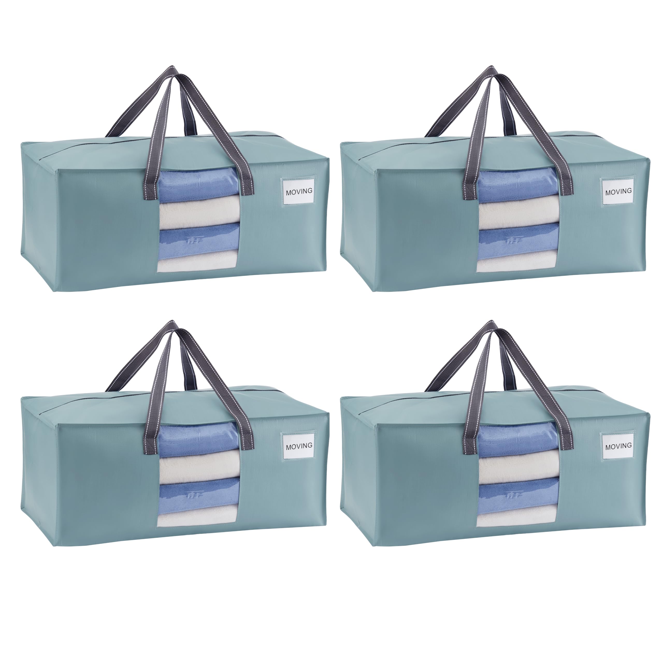 VENO 4 Pack Moving Bags Extra Large Storage Bags for College Move-In, Heavy-Duty Storage Totes, Packing Boxes