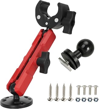 Trolling Motor Stabilizer Mount Clamp, 360 Adjustable Heavy Duty Aluminum Alloy Anti-Vibration Shaft Support Bracket for Minn Kota Terrova/Riptide Terrova/Ulterra/PowerDrive, Tough Claw Secure Holder