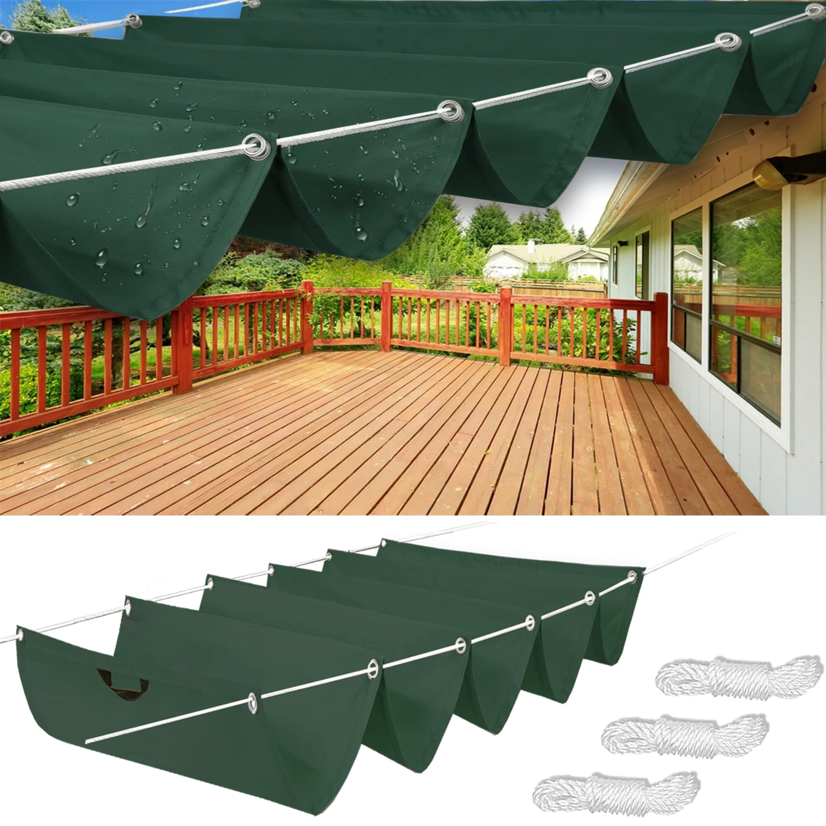 Toile ombrage exterieur avec œillets et corde pour terrasse