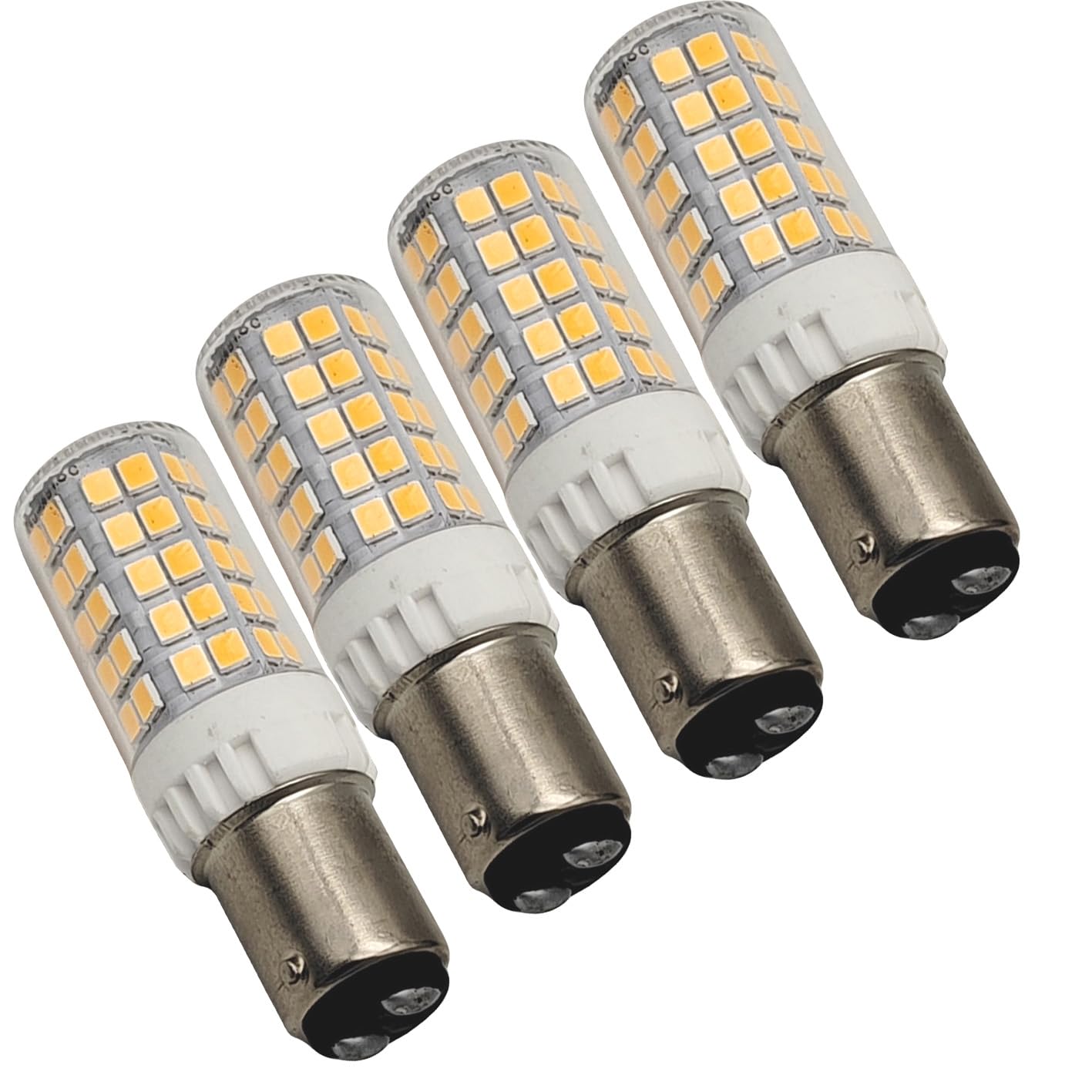 QLEE LED Sewing Machine Bulb BA15D Double Contact Bayonet Base 5w 600lm Refrigerator Light Replacement 60 Watt S6 C7 Bulb T3 T4 JD Type Chandelier Light 230v Warm White 4PCS