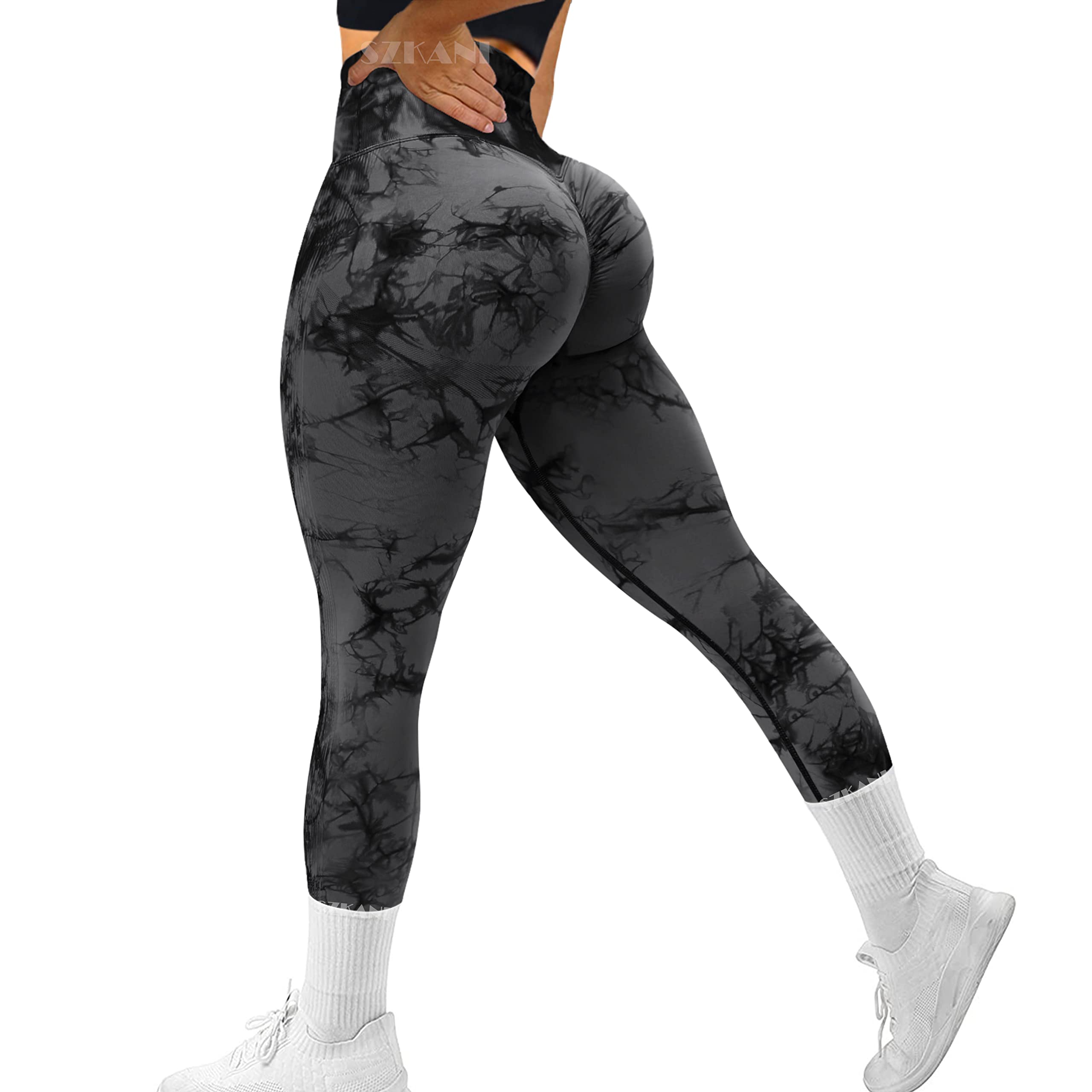 SZKANI Workout Leggings for Women Scrunch Butt Lifting Leggings Booty High Waist Yoga Pants Seamless Gym Tights