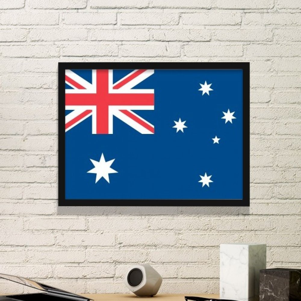 Drapeau National Australie Cadre Photo Noir Motif Océanie Tableau Mural
