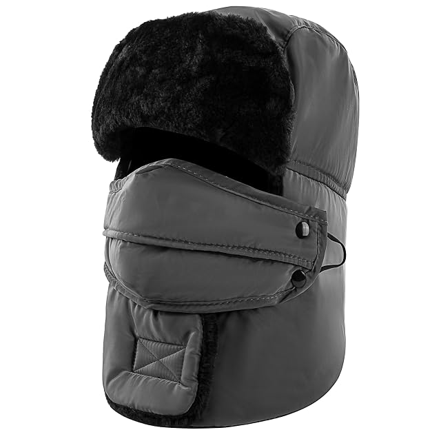 Trooper Trapper Hat Winter Ski Hat with Winter Ear Flap and Ski Windproof Mask