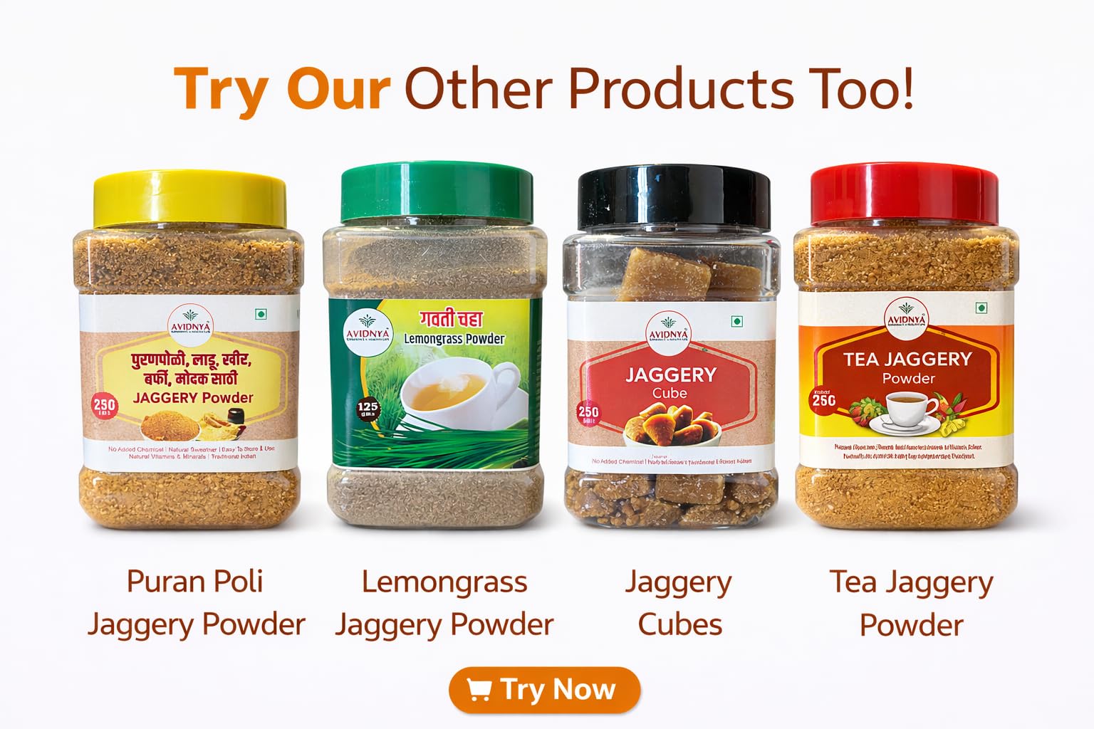 Avidnya Tea Jaggery Powder 250g | Natural Gur Powder Infused with Aromatic Chai Masala | Healthy Sugar Alternative for Tea & Beverages 4