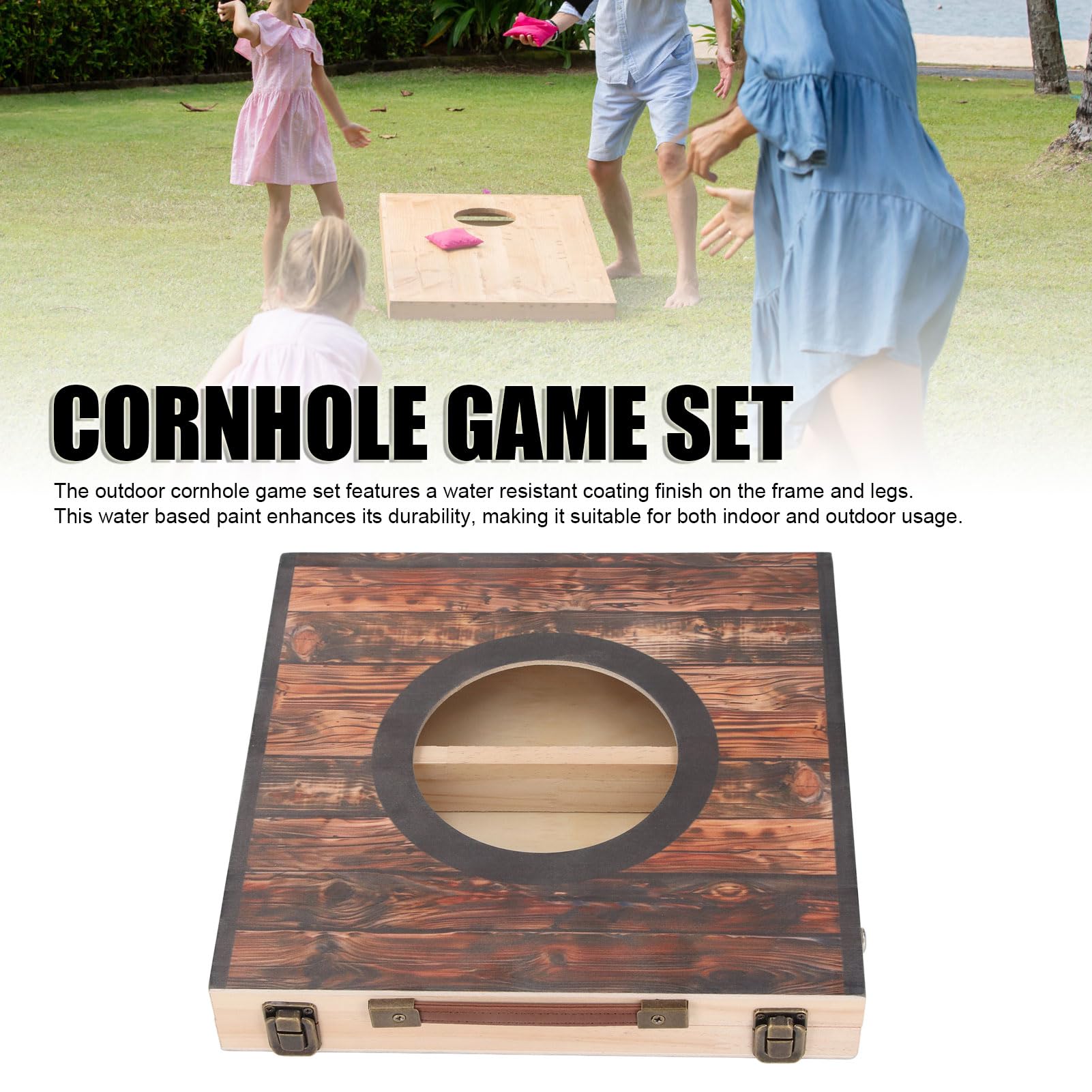 Luocute Tragbares Cornhole-Spielset, Wasserdichtes Taschen-Wurfspiel, Cornhole-Brett-Set, Kratzfest, Faltbar, Interaktives Outdoor-Sitzsack-Wurfspiel für Gartenpartys, Hinterhof-Camping