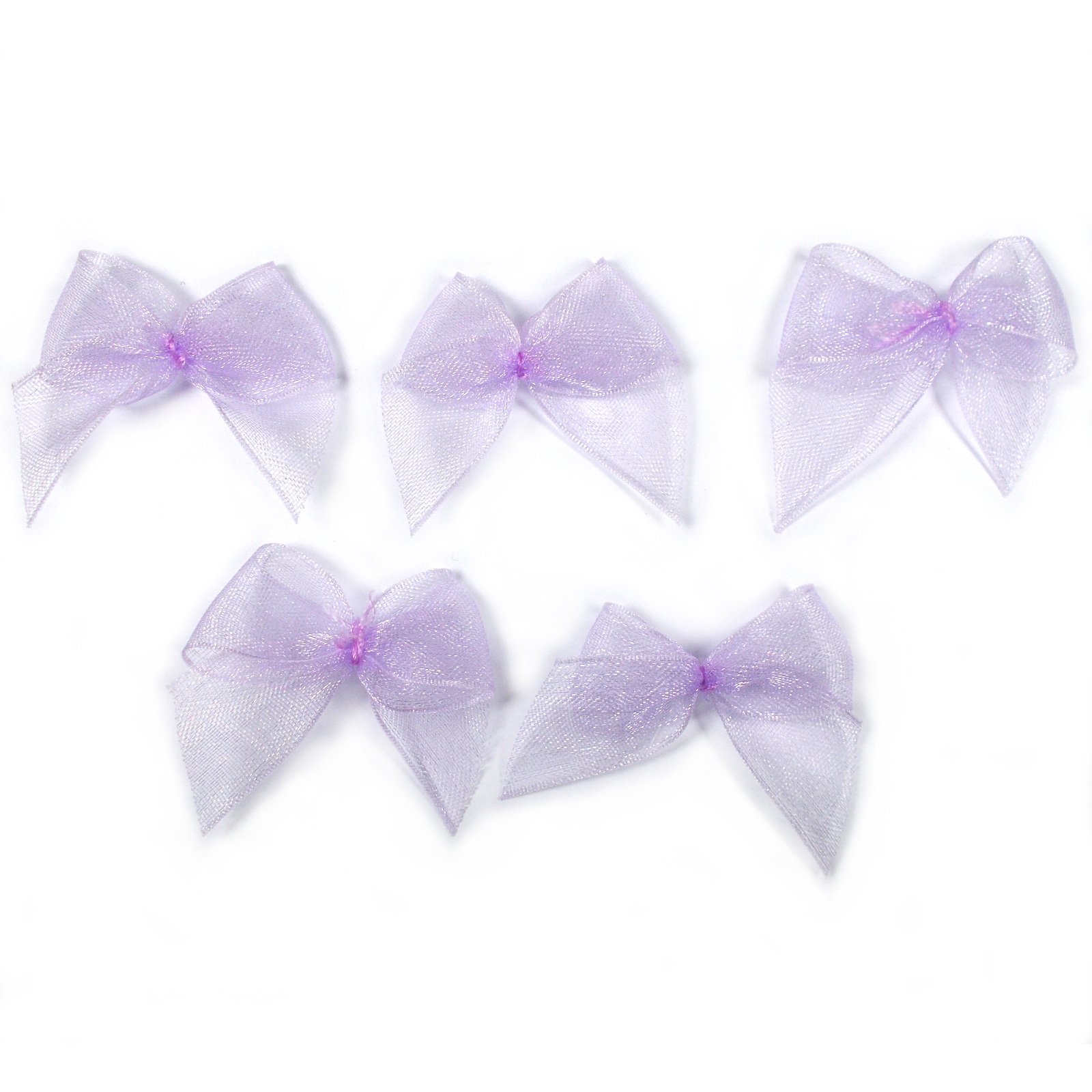 Push The Button Lilac Sheer Ribbon Bows 3Cm Wide Pack Of 5 (Lilac)