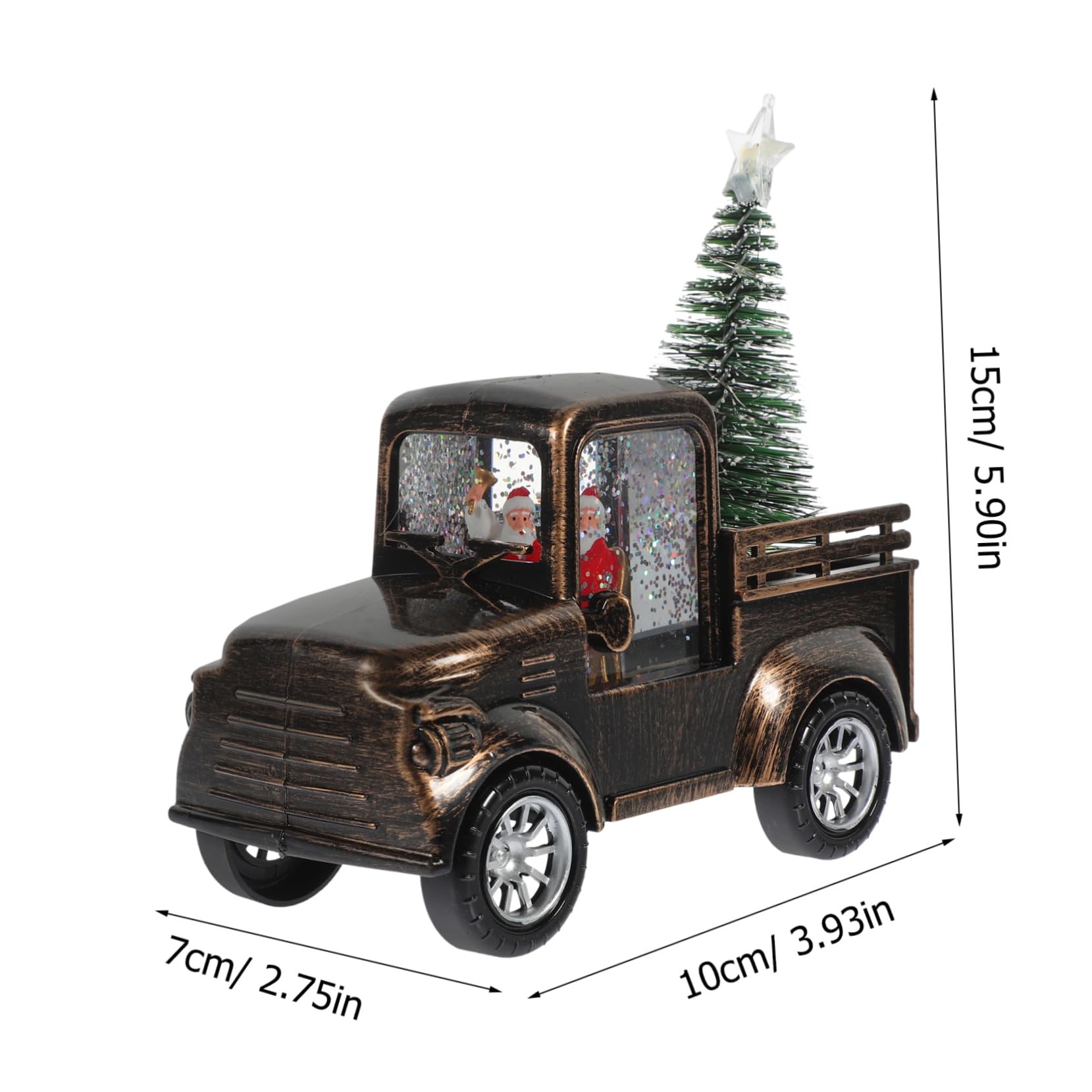 Mini Decorazione Di Babbo Natale A Forma Di Trattore Statua Di Natale Luminosa Per Bambini E Bambine Da Tavolo Con Paillettes Decorazioni Natalizie