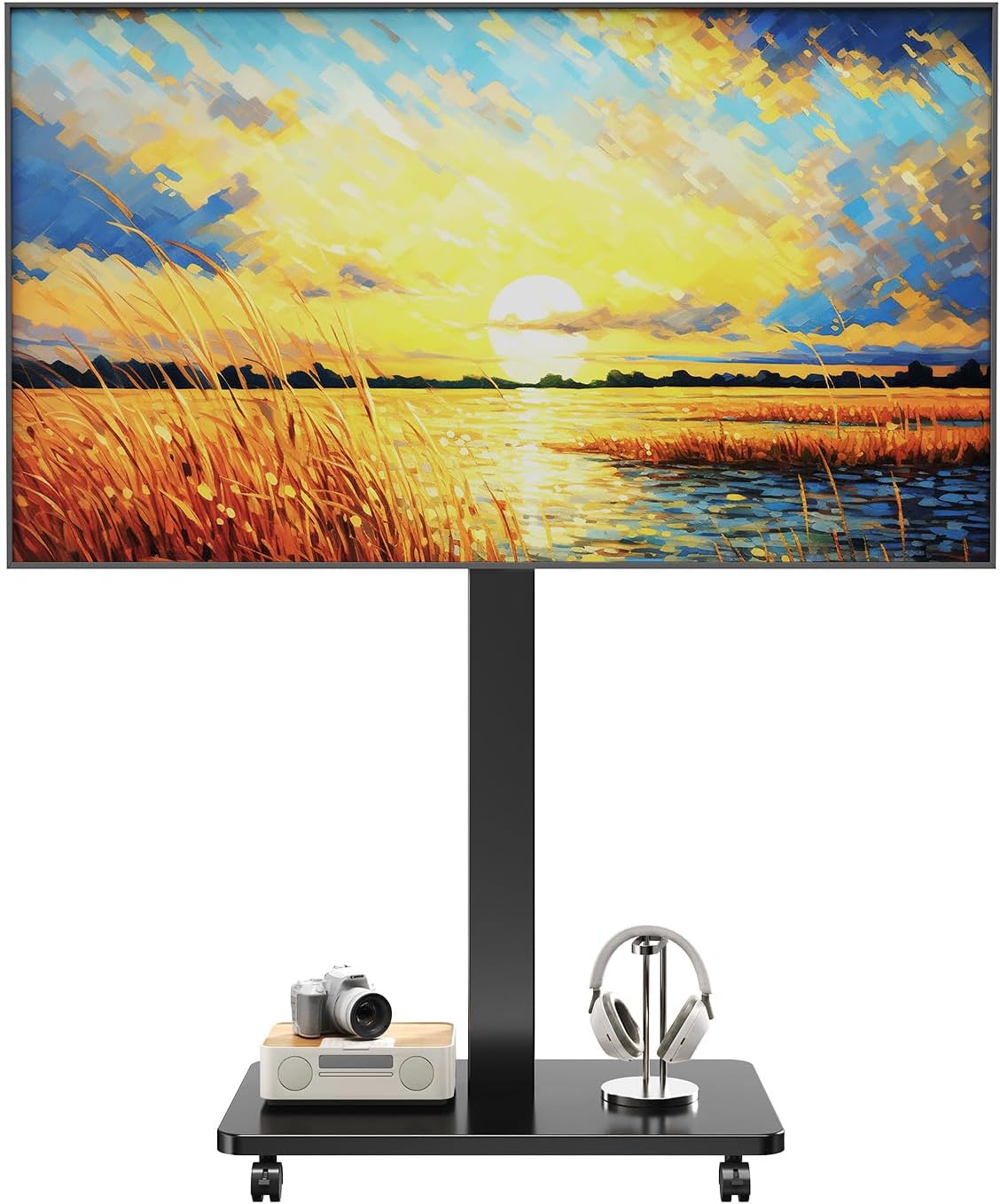 TV Standfuss Mobiler TV St nder chwenkbar f r 10-42 Zoll Plasma Flachbildschirme und Curved TVs und Monitore Maximale Tragkraft 30kg 90  Drehung 3 Stufig H henverstellbar Max VESA 200x200 Schwarz Hoch und Querformat 90 Rotierbar H henverstellbar Fernsehst nder mit Rollen bis 40 kg Max. VESA 200x200mm Schwarz