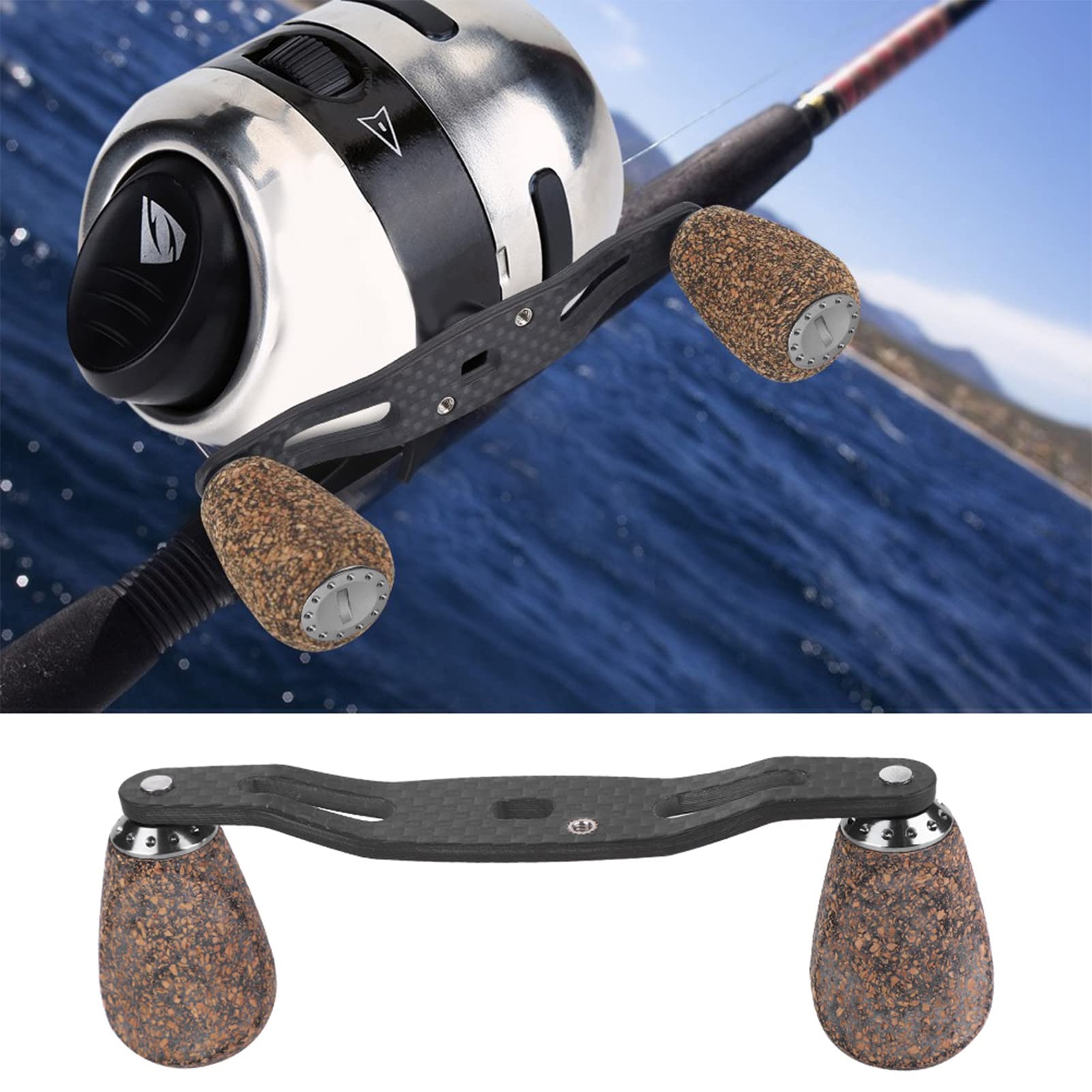 Fishing Reel Handle Kit, DIY Fishing Reel Handle Wood Knob Carbon Fiber Frame with Fittings Replacement Parts Carbon Fiber Frame Fishing Reel Handle Sets Fishing Reel Crank Accessory : Sports &