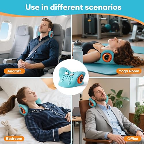 Miniatura 5 de Almohada masajeadora de cuello portátil, masajeador Shiatsu 3 en 1 con control remoto, modos de calor/vibración/tejido profundo para