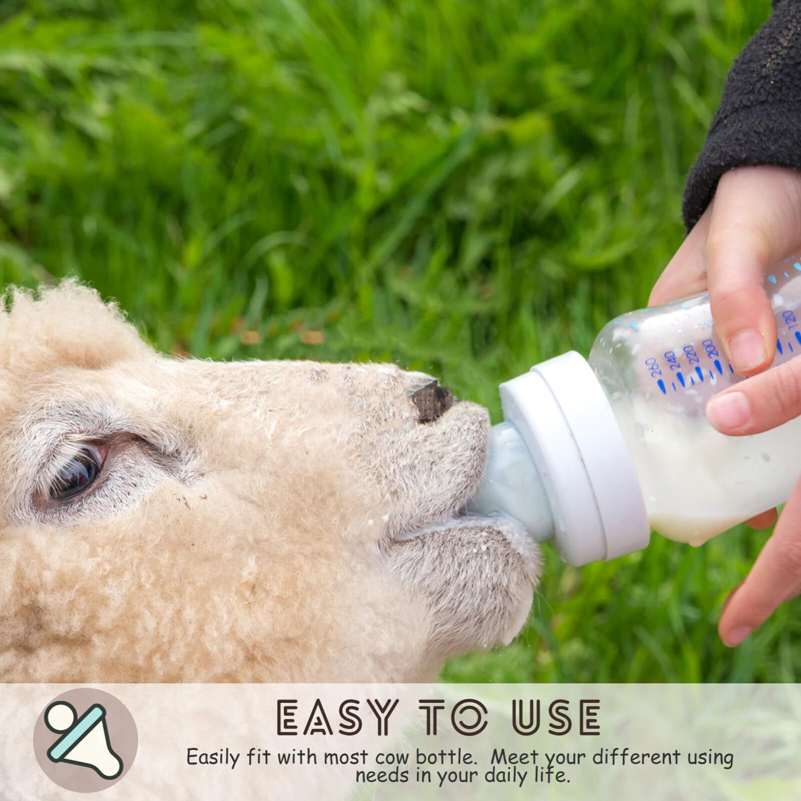 Yardwe 10pcs Cow Pacifier Feeder Pacifiers Bottle for Cow Young Livestock Milk Bottles Animal Feeding Bottles Bottle Rubber Tool to Feed