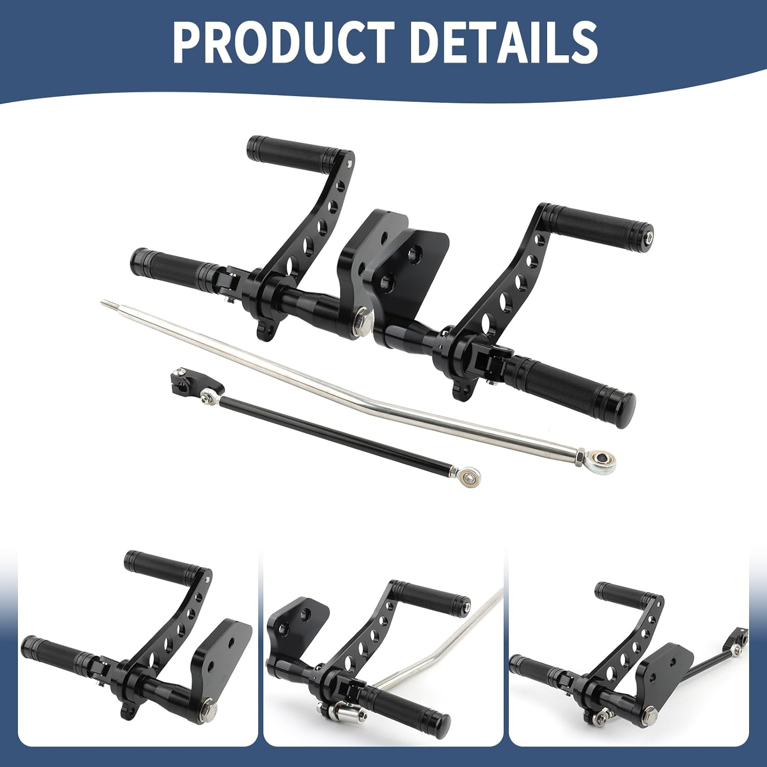 Forward Controls Complete Kit Pegs& Levers& Linkages Kit For Harley Dyna 2000-2015 Super Glide 2000-2012 Low Rider 2006-2017 Street Bob (Black)