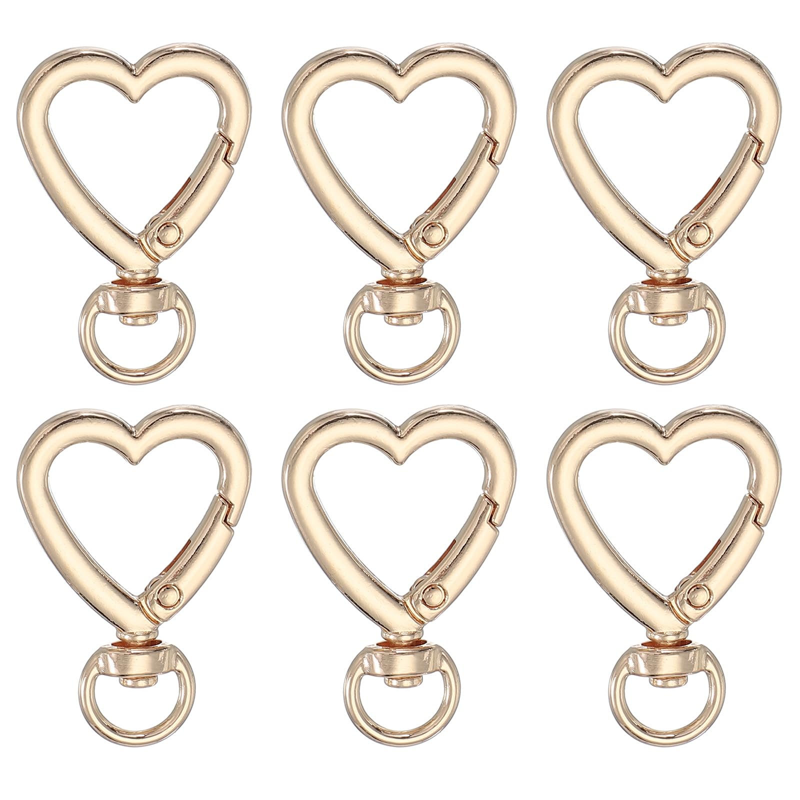 PATIKIL Heart Shape Swivel Buckles, Zinc Alloy Spring Snap Keychain Clip Hanging Hooks for DIY Crafts Key Chains