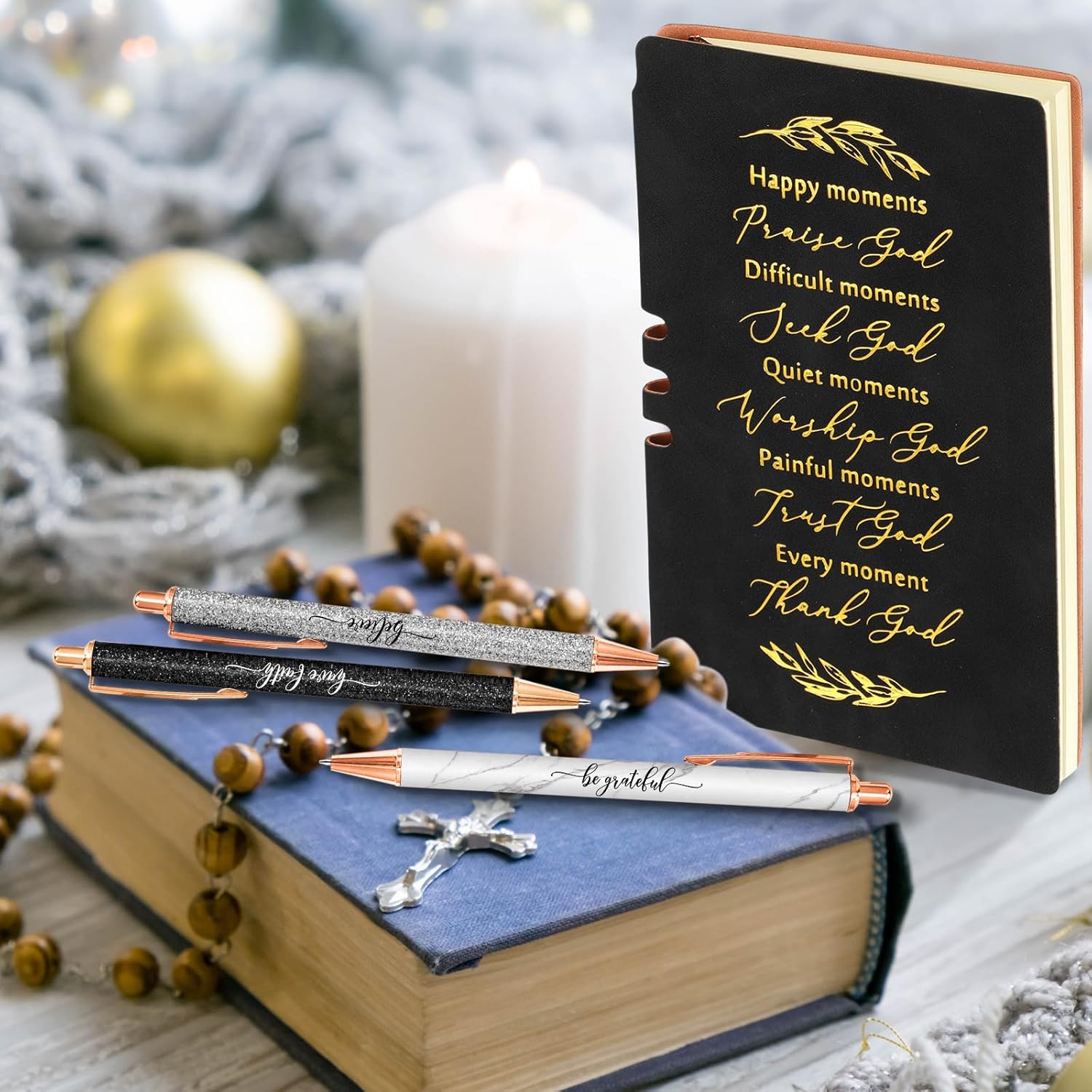 Spakon 5 Pcs Christian Gifts for Women Christian Easter Gifts Prayer Journal Religious for Women God Notebook Pen with Gift Box Scripture Notepad for Church Sunday School Favors - Image 6