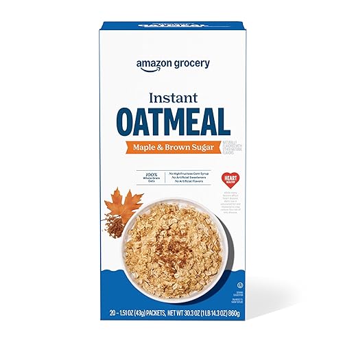 Miniatura 1 de Amazon Grocery, Maple & Brown Sugar Instant Oatmeal, 1.51 Oz, 20 Ct (Previously Happy Belly, Packaging May Vary)