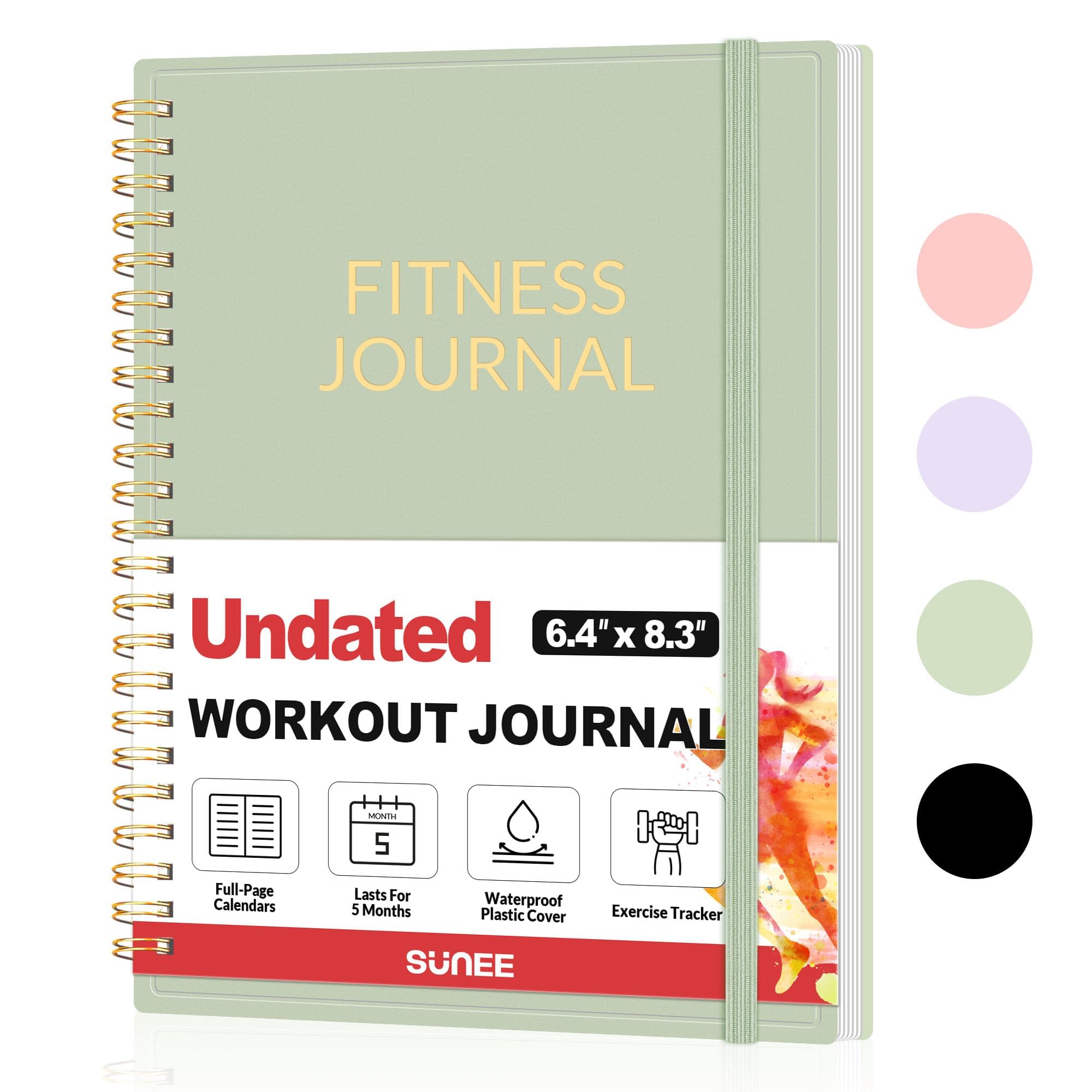 Fitness Journal Workout Planner, A5(6.4" x 8.3") Workout Journal & Log Book for Men & Women, Undated Fitness Workout Planner for Gym Essentials & Home Workouts, Track Progress & Achieve Goals, Green-image-18