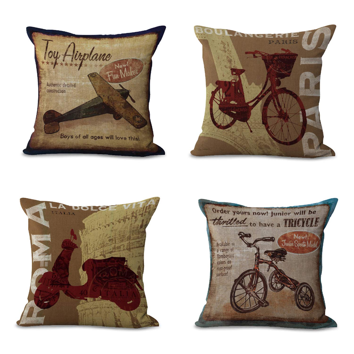 Housses De Coussin Coussinets /45cmx45 Cm Peinture à L'huile