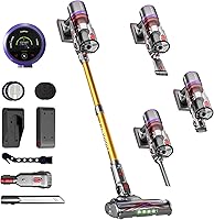 UNINELL HOME UV5 Cordless Stick Vacuum 50KPa 580W 70Min Runtime Anti-Tangle Pet Hair LED Display Gold