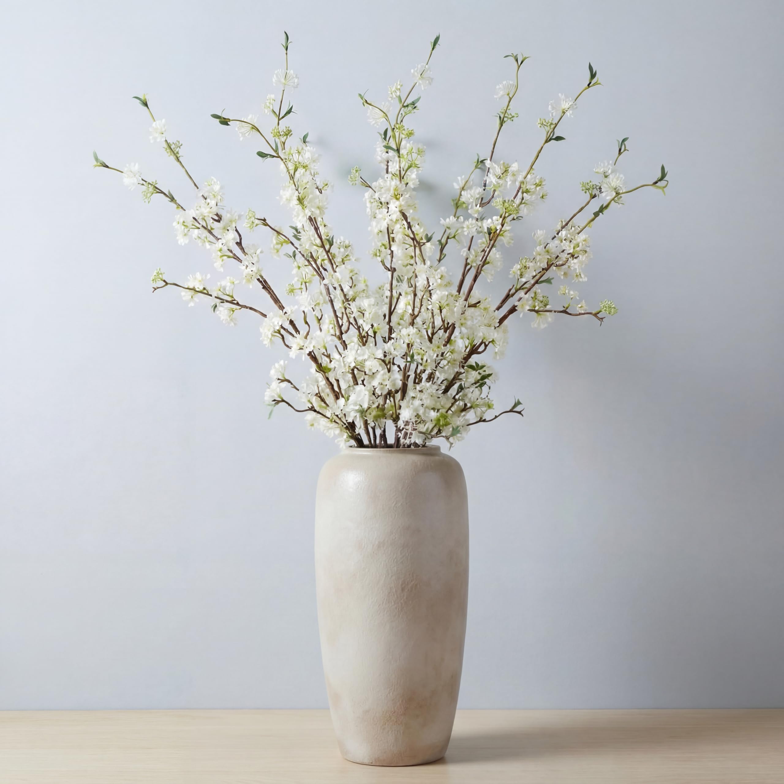 Suncalla 6pcs 39.3 Inch Artificial White Snow Willow Branches for Vases Fake Artificial Flowers Real Touch Branches Fake Plants for Wedding Party Home Living Room Kitchen Decoration