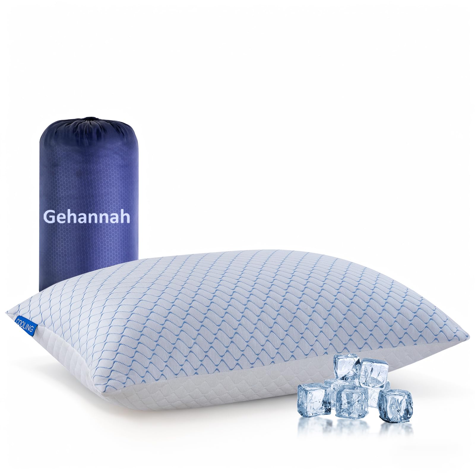 Travel Pillow - Large 1 Pack Compressible Camping Pillow for Sleeping - Shredded Memory Foam with 1 Storage Bags - Supportive for Adults, Kids, Outdoor, Backpacking, Hiking Gear