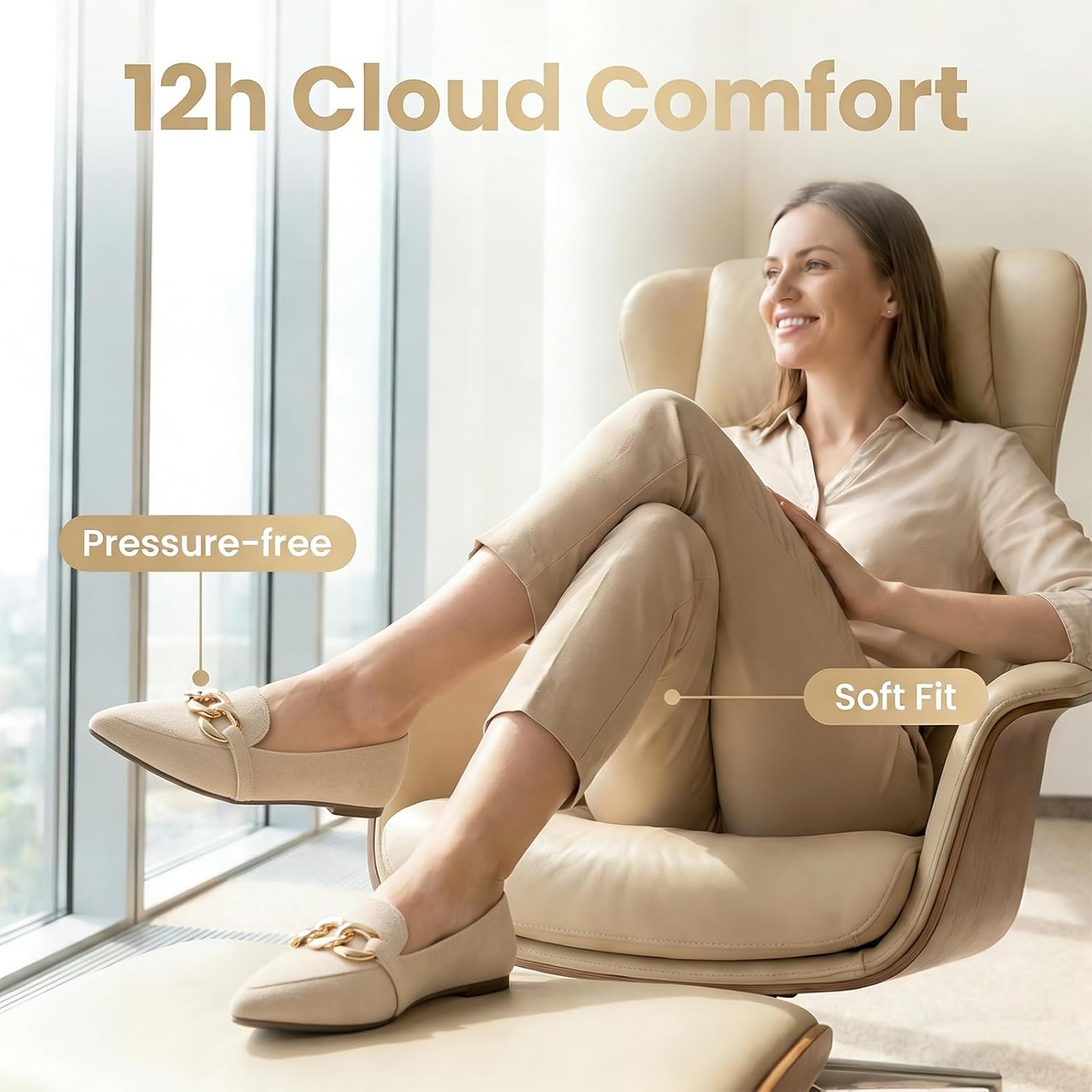 MUSSHOE Women's Loafers Comfortable Fashion Chain Flats Shoes for Women - Image 8