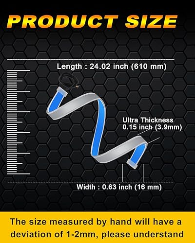 Miniatura 3 de Qasim Tira de luz de circulación diurna de 24 pulgadas, 23.6 in, escaneo de inicio, flujo secuencial blanco y amarillo, tira de luz de señal de giro