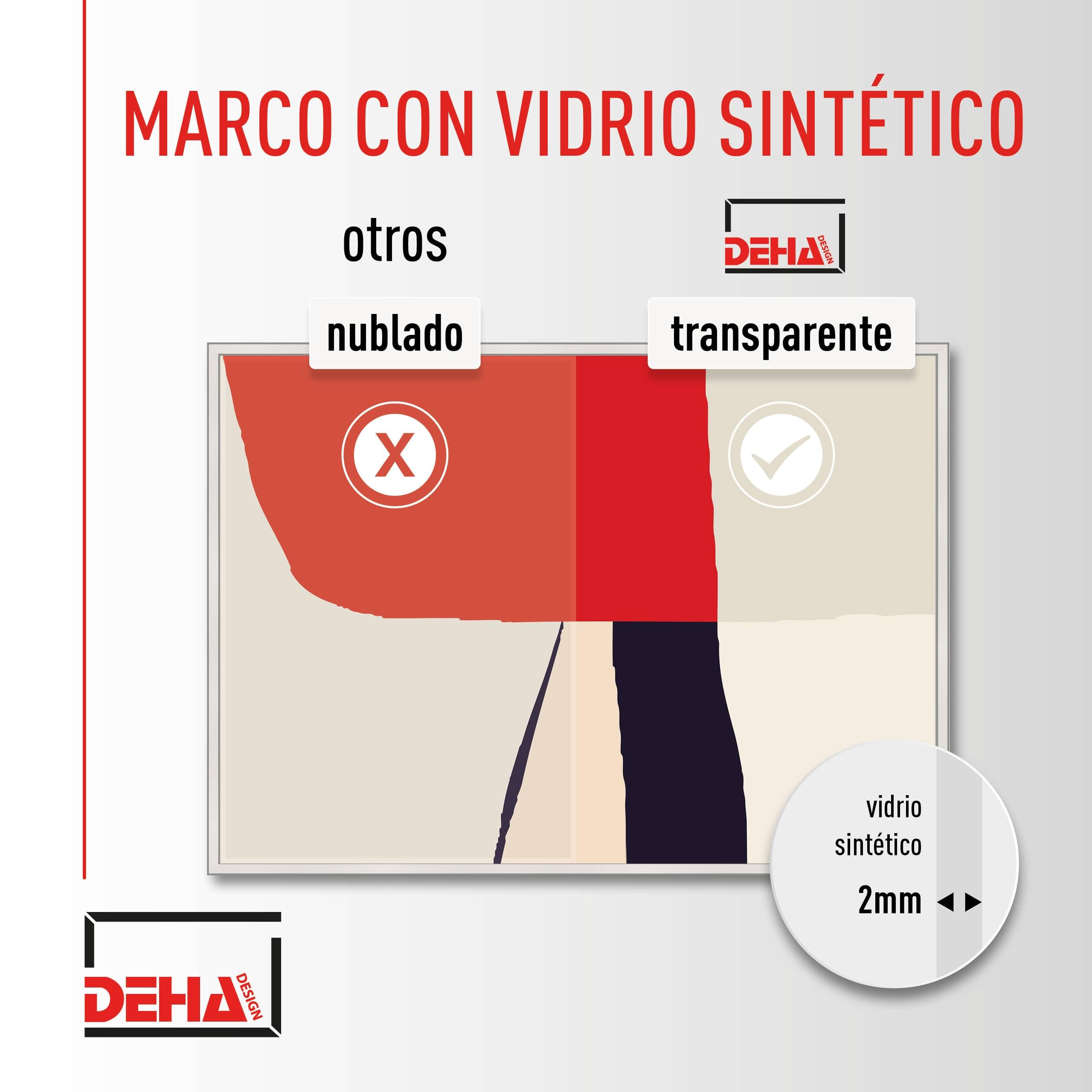 DEHA Design marco de fotos, 59,4 x 84,1 cm (A1), Aluminio, Plata mate, Marco para pósterpara colgaren formato vertical y apaisado, vidrio sintético irrompible, Boston