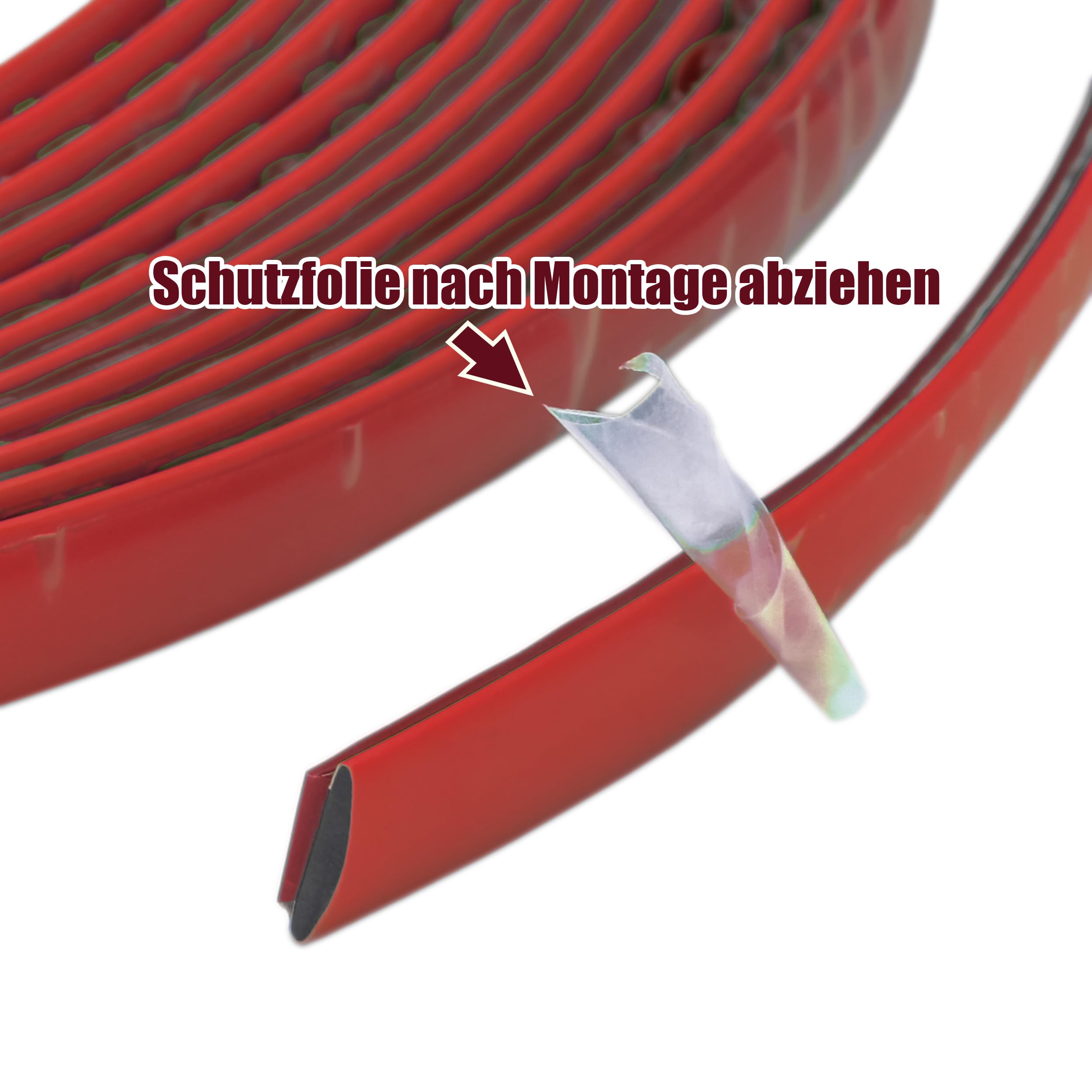 RECAMBO Modanatura decorativa rossa, versatile, flessibile e autoadesiva, 12 mm x 5 m