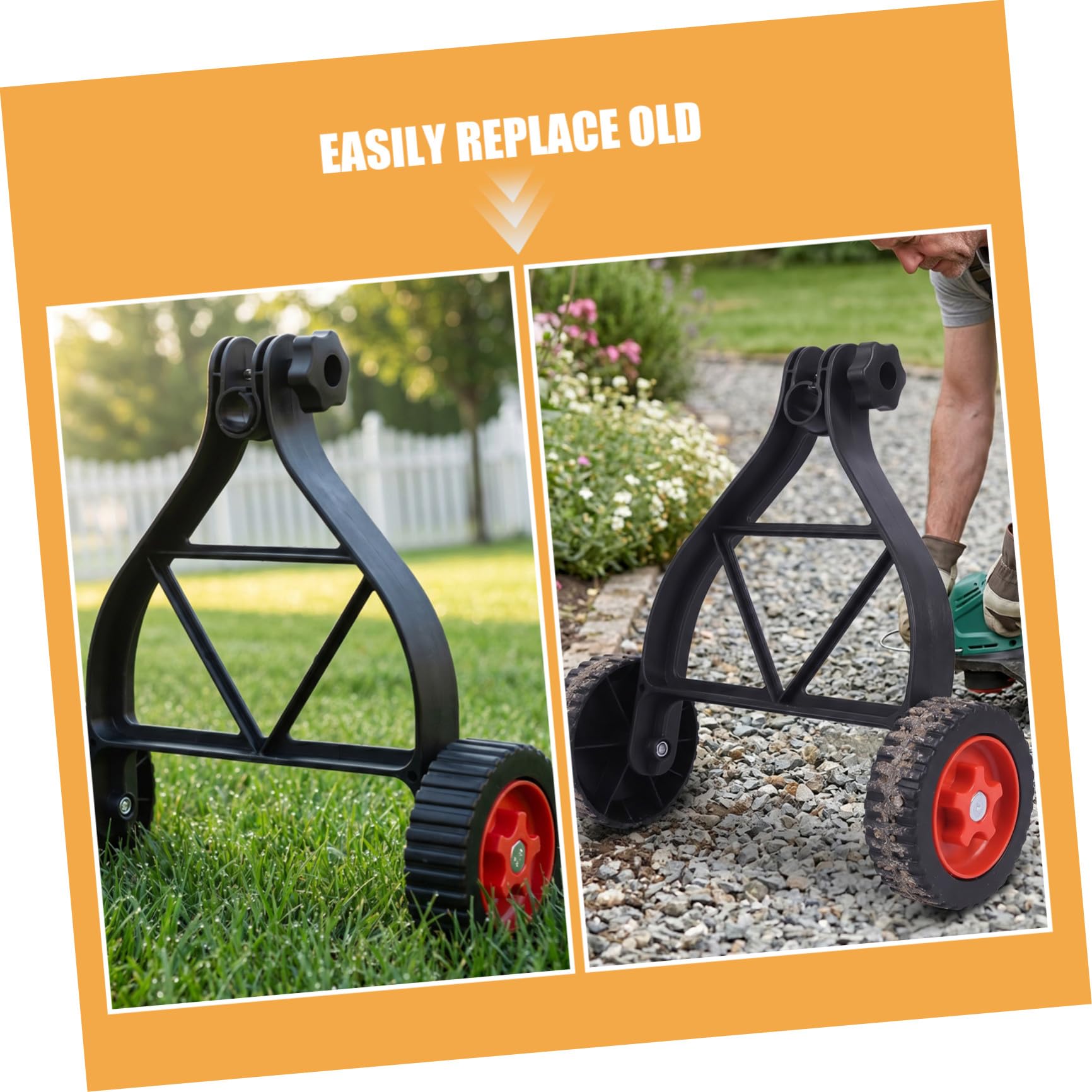HEALLILY 2 Pezzi Ruota di Ricambio Accessorio Compatto e Resistente per Decespugliatore Batteria Facile da Montare e Durevole per Taglio Prato Domestico