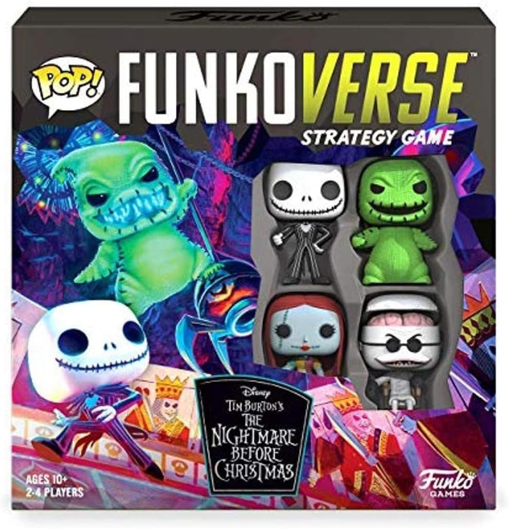 FUNKO GAMES Funkoverse 100 Disney The Nightmare Before Christmas - Jack Skellington, Sally, Oogie Boogie And Dr. Finkelstein - 3'' (7.6 Cm) POP! - Strategy Board Game For Children & Adults (Ages 10+)