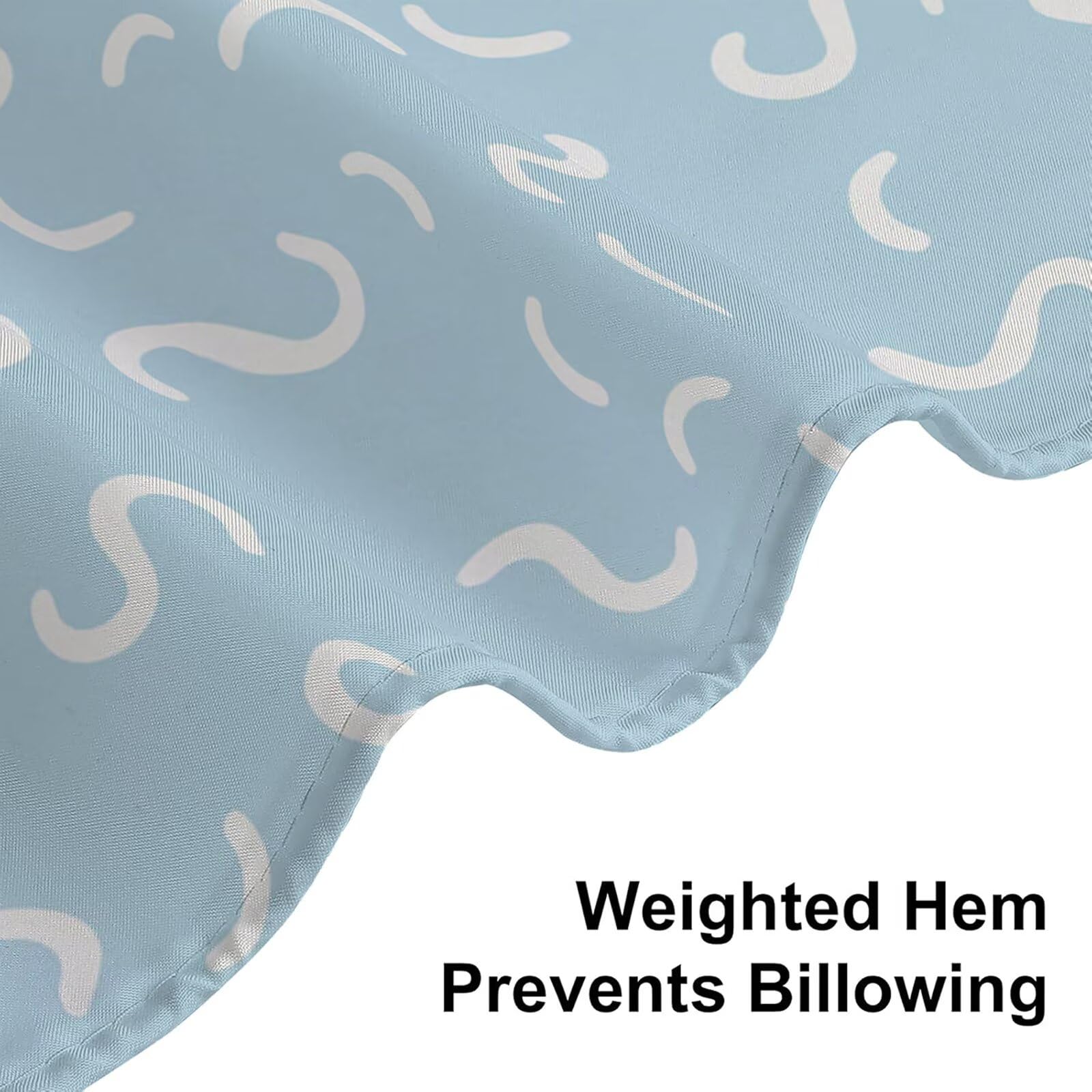 Rideau de Douche 240x180 cm - Tissu Polyester Imperméable Anti-Moisissure - 12 Anneaux Inclus - Ourlet Lesté pour Stabilité - Lavable en Machine - Idéal de Baignoire et Douche - Moderne & Bleu Y1#510