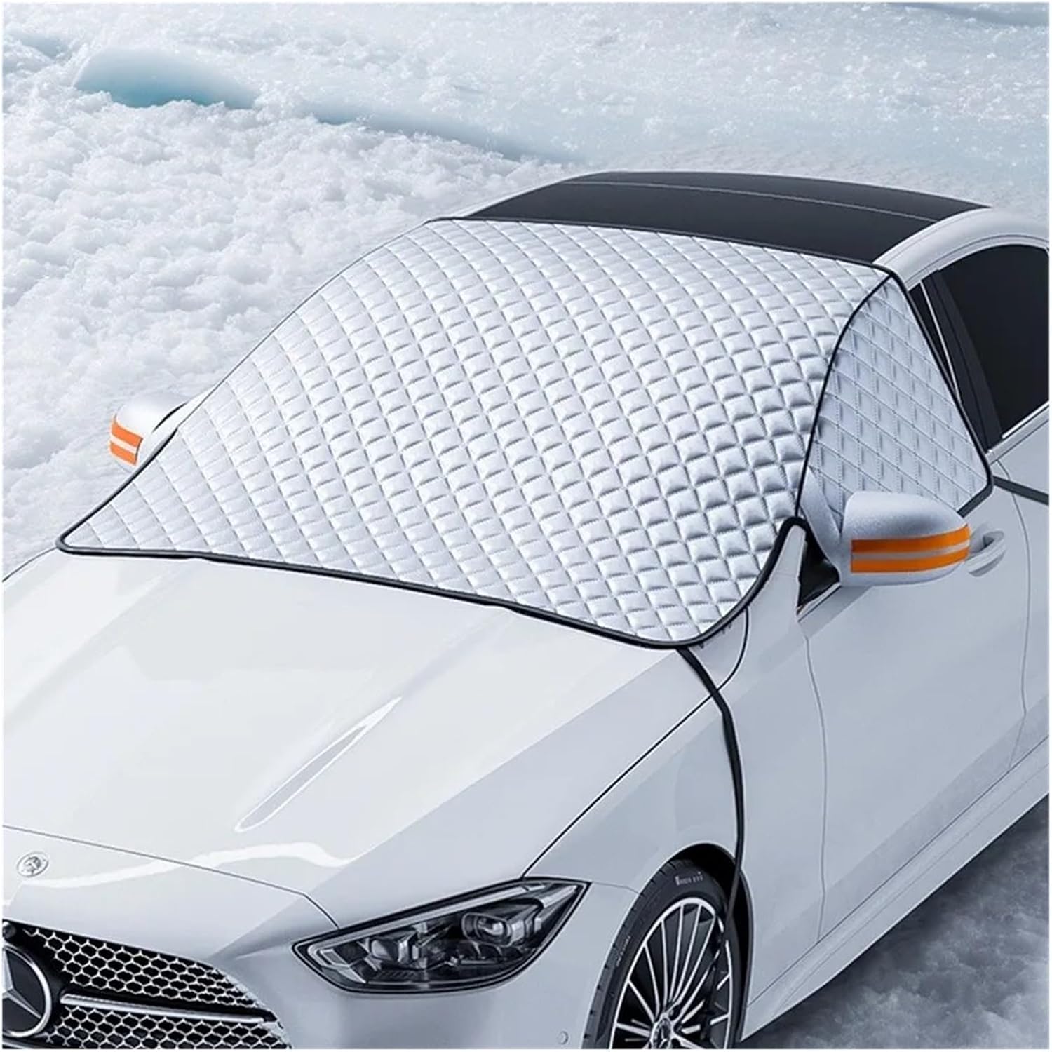 Car Windscreen Cover Sunshades Magnetic Car Windshield Snow Cover Winter Frost Protection Sun Shade Waterproof(L)