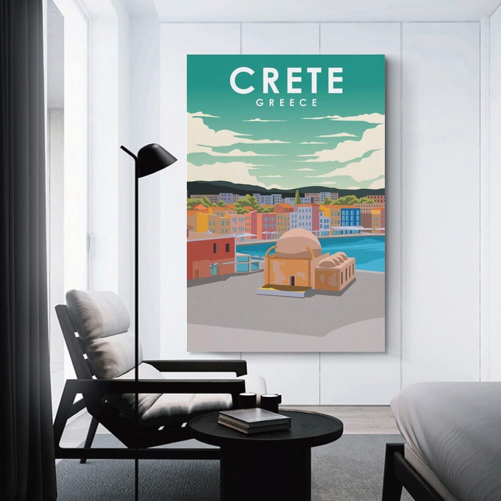 Junmoney Crete Greece Travel Wall Art Print 24x36inch(60x90cm), for Art Walls, Layered Displays Or Homes, Wall Decor Suited to Curated Displays