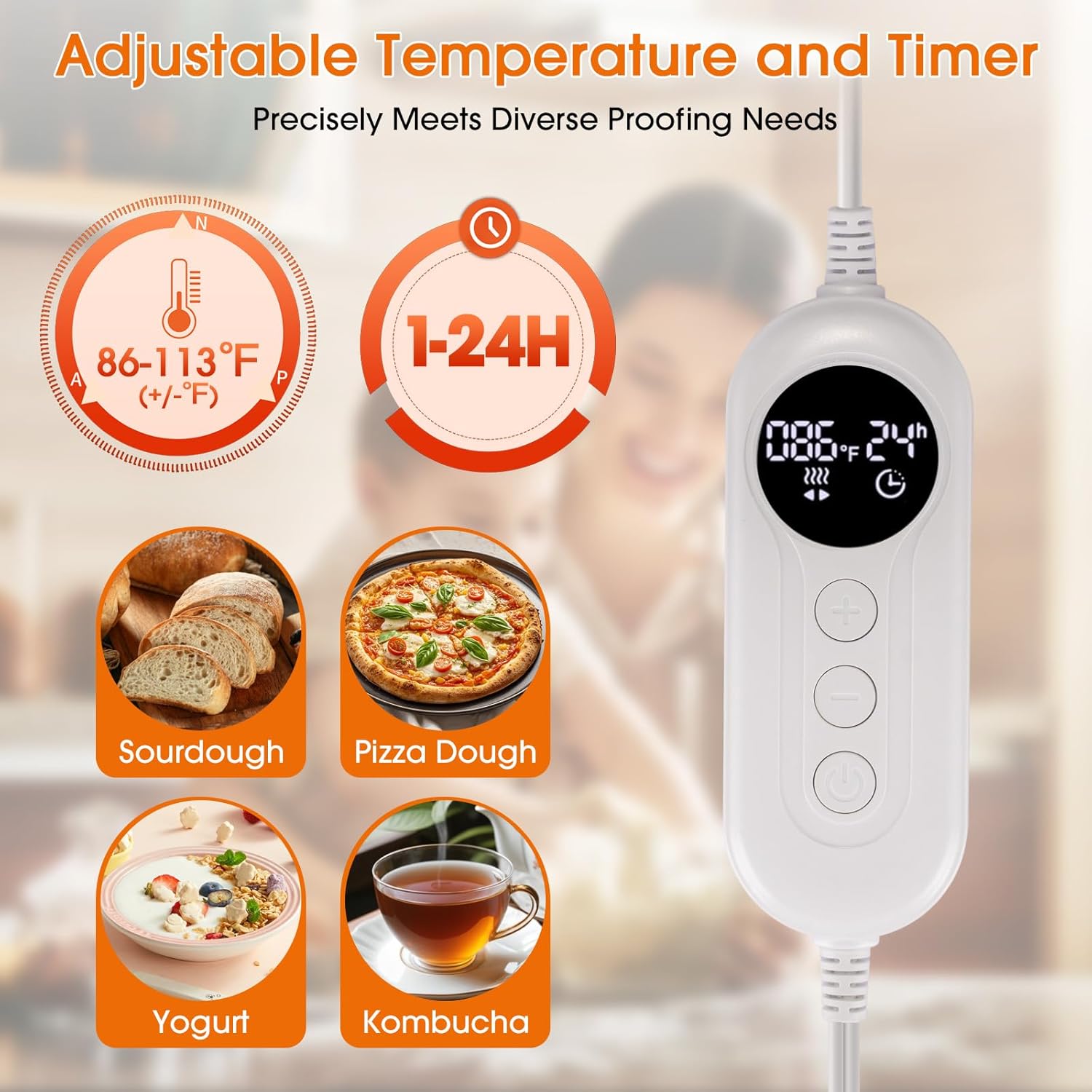 Foldable Bread Proofing Box with Temperature Timer Controller (86-113℉),Space-Saving Dough Proofer with Metal Rack,Sourdough Starter Warmer,Proofing Box for Bread Baking,Pizza,Yogurt,Seed Starting