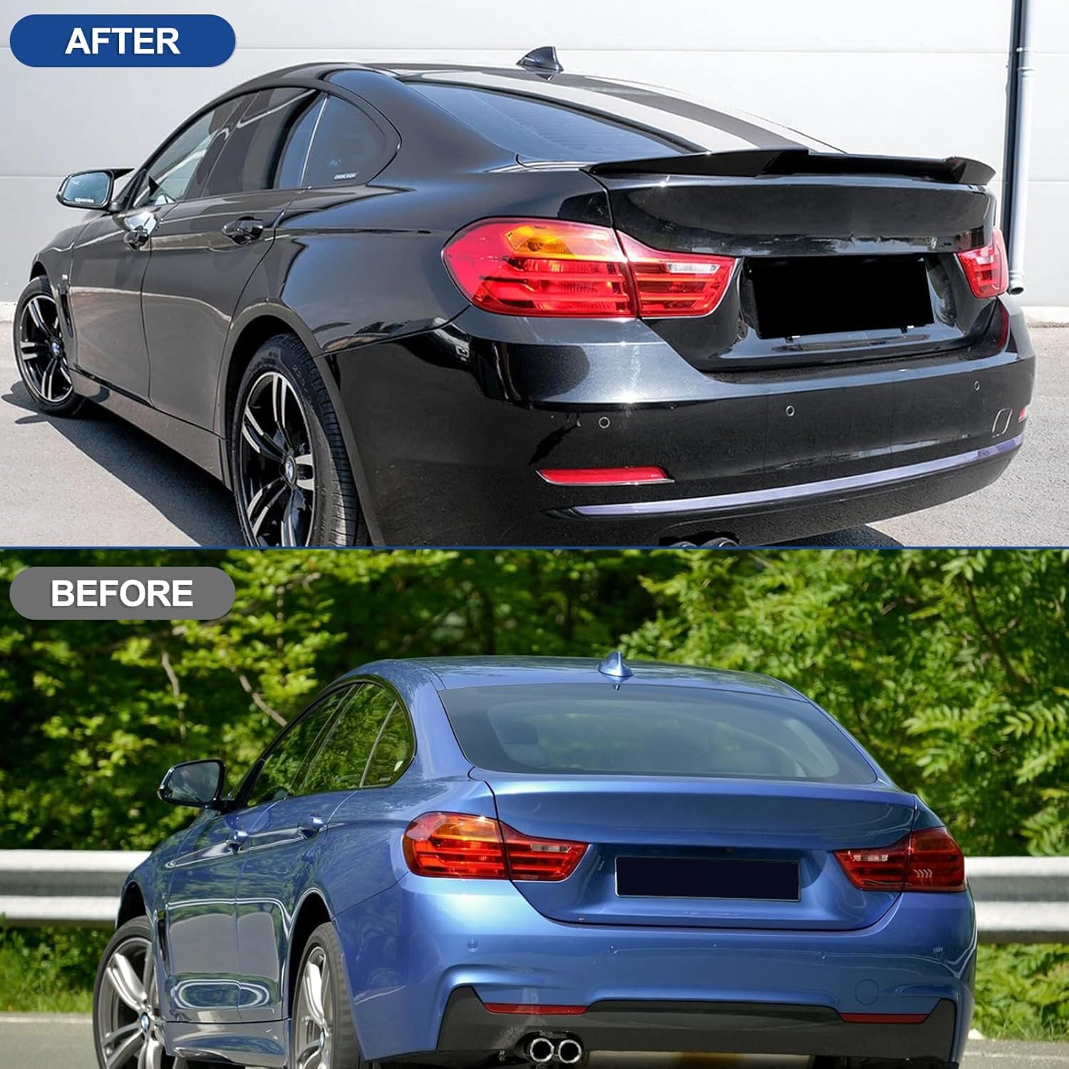 Alerón trasero negro brillante para BMW Serie 4 F36 de 4 puertas Gran Coupe 2014-2020, resistente al impacto, plástico ABS de alta resistencia, alerón de maletero (estilo M4)