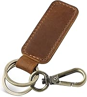 Jack&Chris JC306 Genuine Leather Car Keychain - Universal Key Fob Holder for Men & Women, Stylish Key Organizer