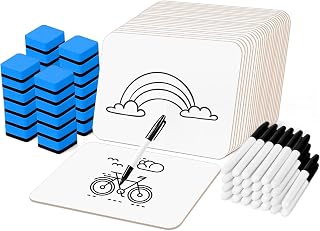 PANDRI 26 Pack Double Sided Dry Erase Lapboards 12.5x9 Inch Whiteboards with Markers & Erasers - Classroom Teacher Supplies