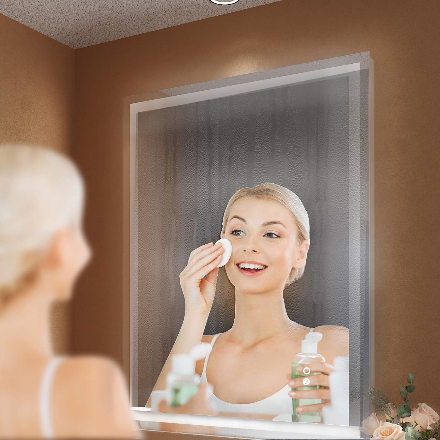 Suреr Brаndѕ Summer Calling 24x32 inch LED Lighted Bathroom Mirror with Light, Led Vanity Bathroom Mirror Wall Mounted 6000K Daylight Lights, Anti Fog, IP54 Waterproof, CRI>95, Vertical & Horizontal, UL Listed