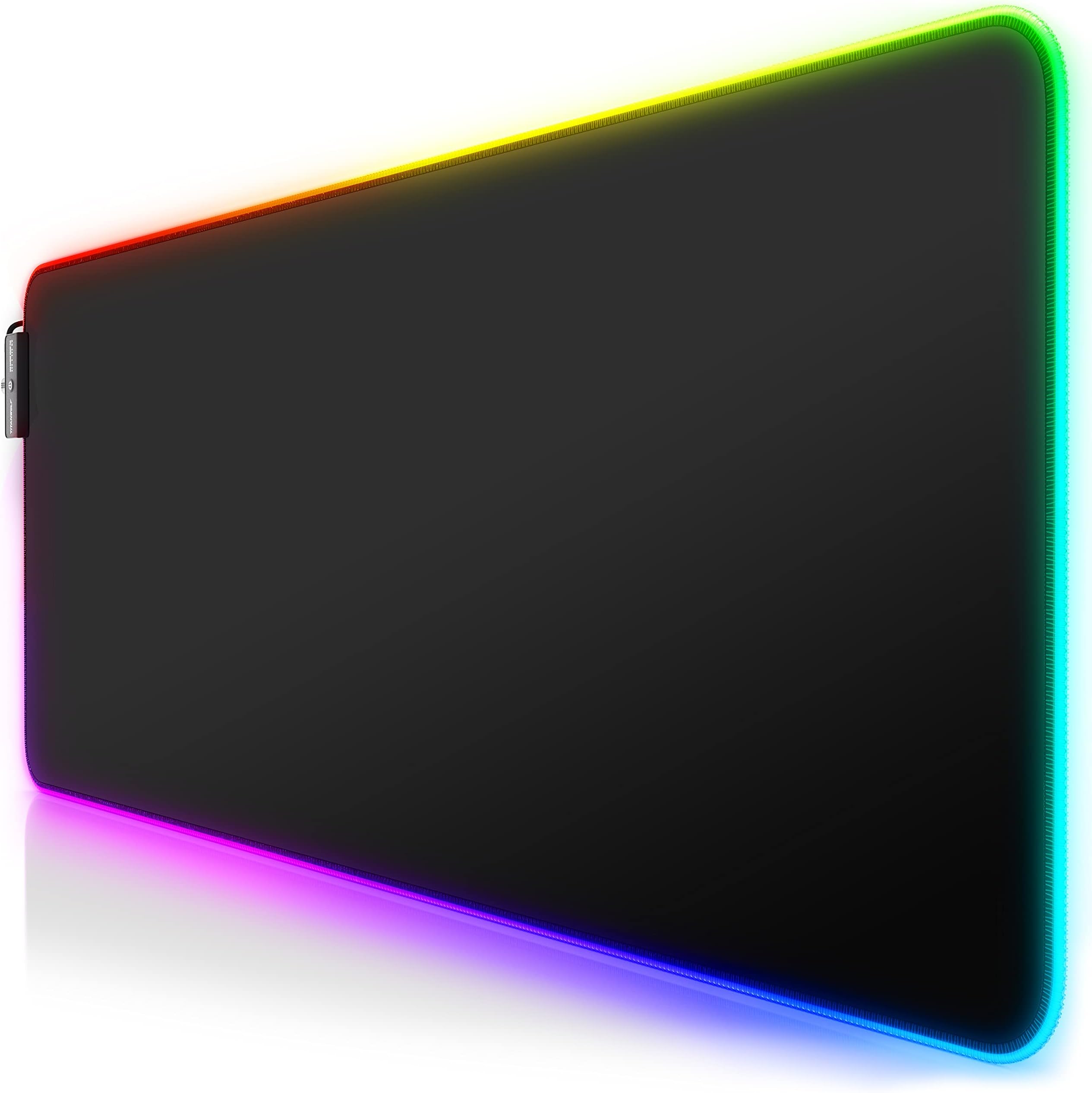 TITANWOLF CSL-Computer RGB gaming mouse pad - LED desk pad - 800x300 mm - XXL mousepad - LED multi color - 11 lighting modes - 7 LED colors plus 4 effect modes - washable - black