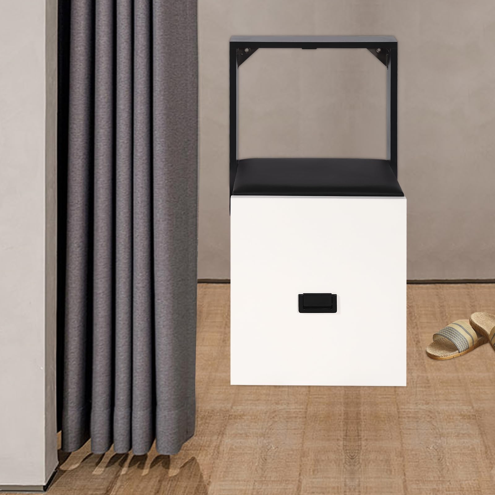 Silla plegable de pared, taburete de pared, taburete de cambio de zapatos montado en la pared, soporta hasta 150 kg, taburete oculto para cambios rápidos de zapatos o pausas de descanso