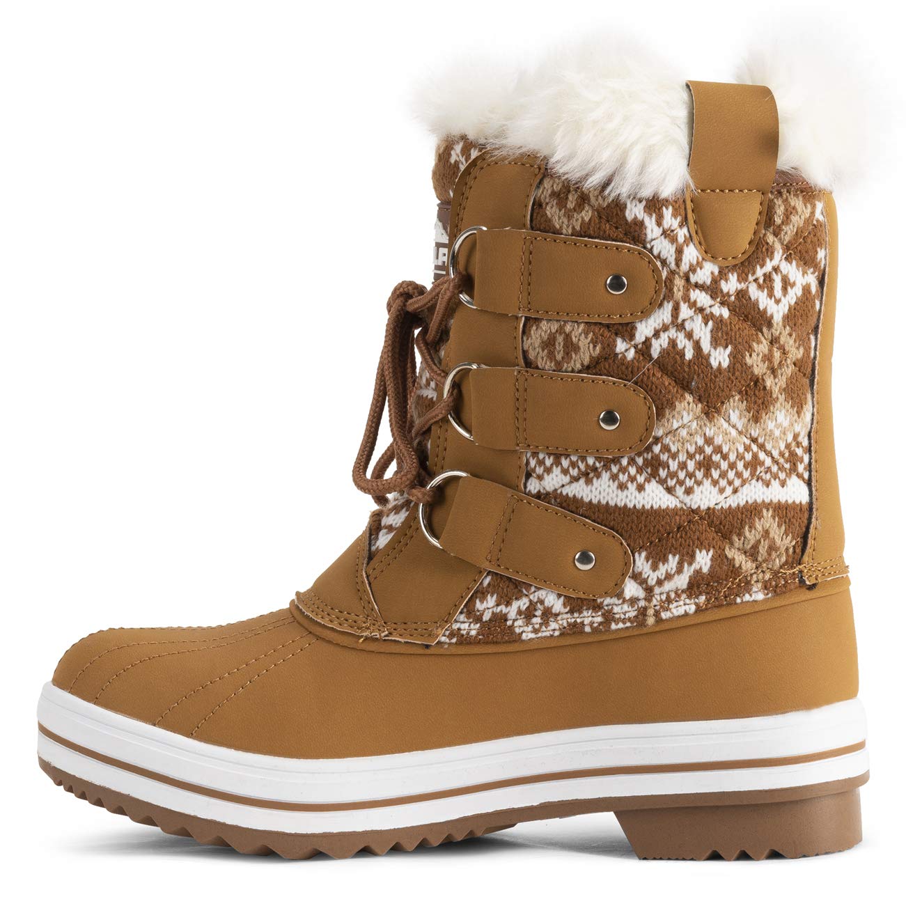 Polar Femmes Matelassé Court Canard Fourrure Doublée Boue Neige Hiver Bottes
