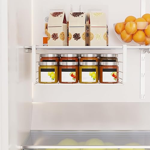 Miniatura 7 de Kaitiemoo - Cesta colgante plegable de una pieza para colgar debajo del estante, cesta de almacenamiento debajo del gabinete, organizador de estante