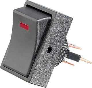 12VDC/25A SPST Illuminated Rocker Switch with Red LED