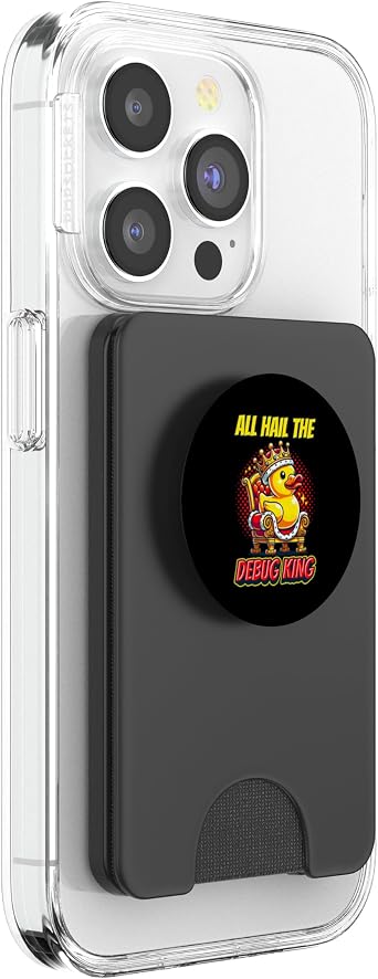 Rubber Duck Debug King Programmer Software Developer PopSockets PopWallet for MagSafe