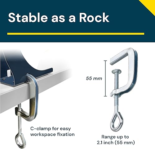 Miniatura 5 de Excell ET-12281 Soporte dispensador de cinta multirollo con cortador construcción metálica duradera, rango de ángulo de corte, hoja antioxidante.