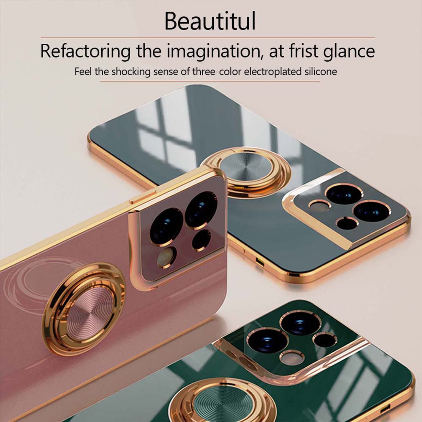 BORYA Cover per OPPO Reno 8 Pro 5G (Reno8 Pro 5G), Transparent Morbida Silicone TPU Bumper Custodia, Ultra Sottile Antiurto Setoso Semplice Elegante Pattern Case, Sei gatti